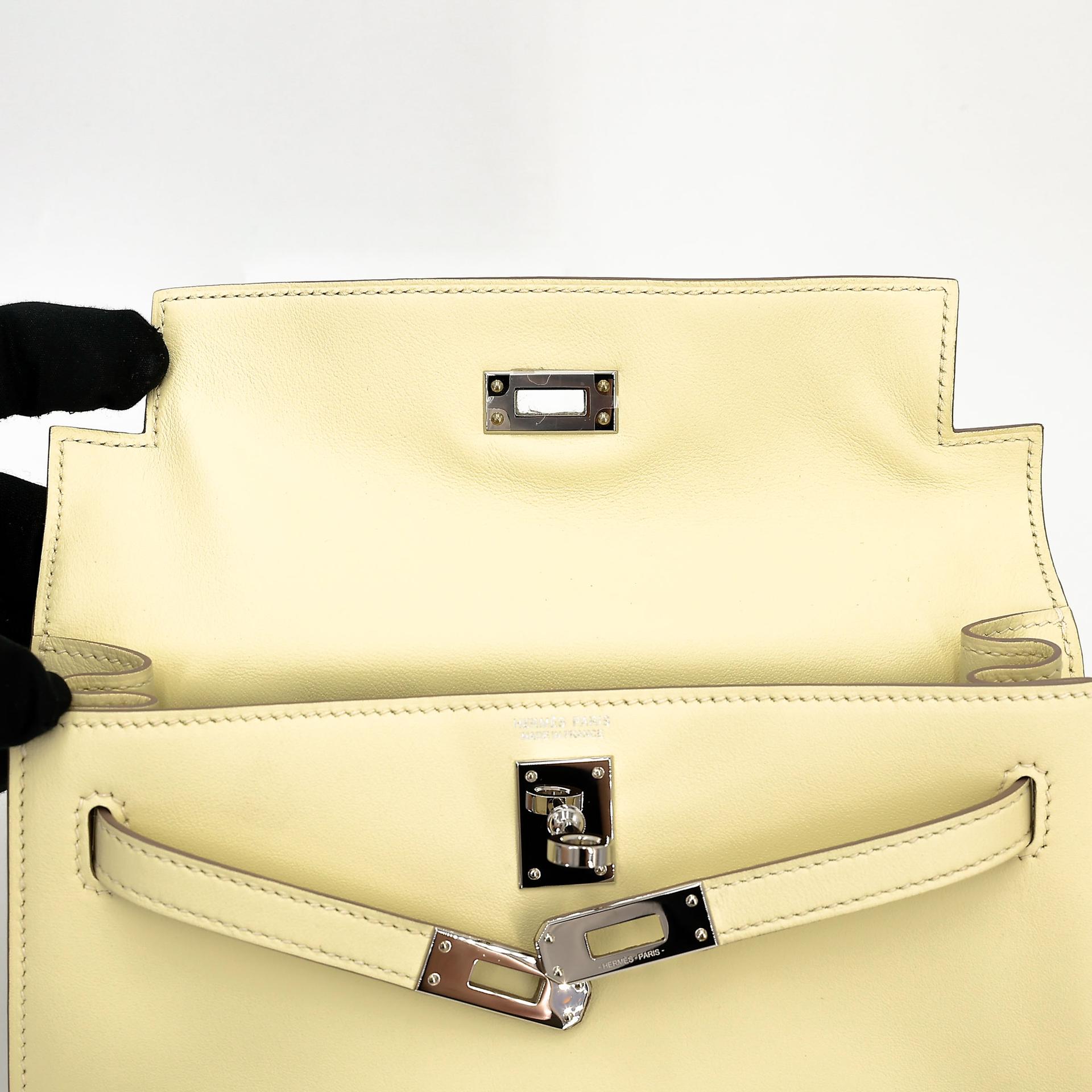 Excellent ( Rank SA ) HERMÈS Kelly Danse Jaune milton (i8) Swift Palladium hardware K (2025) - 14