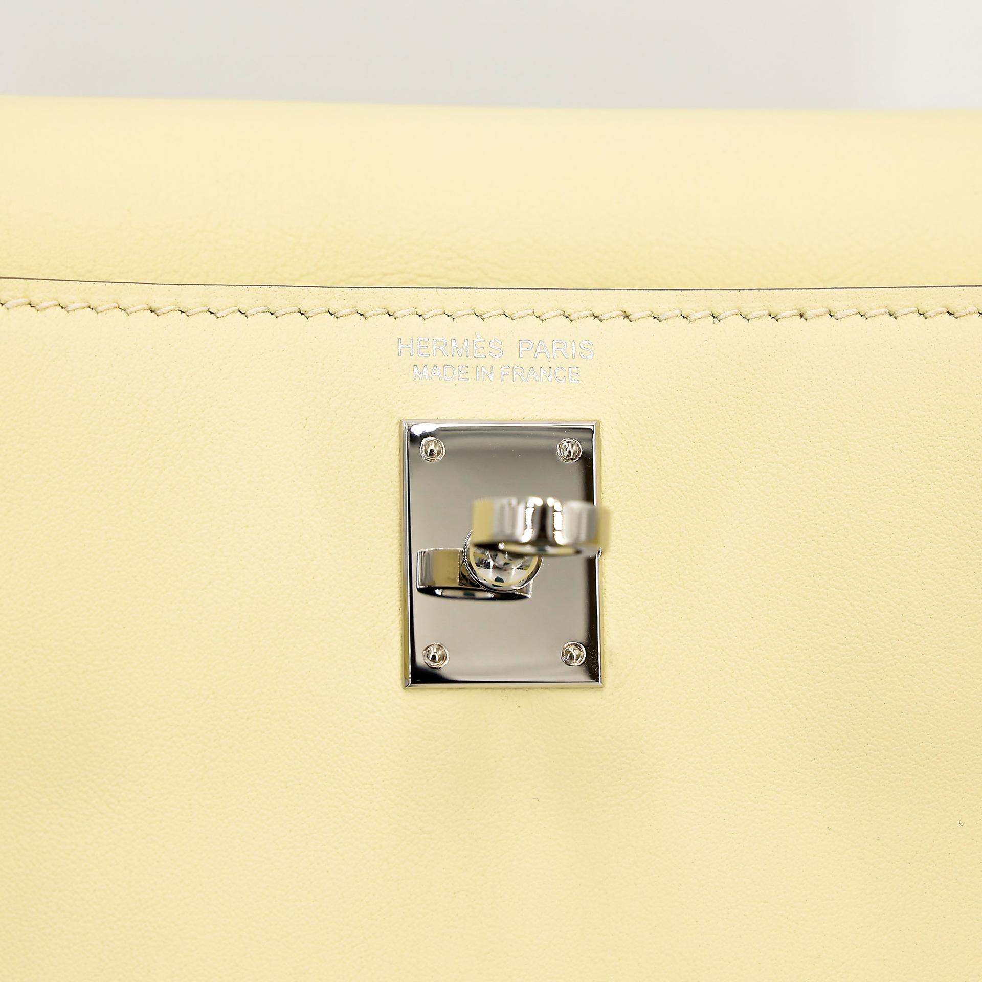 Excellent ( Rank SA ) HERMÈS Kelly Danse Jaune milton (i8) Swift Palladium hardware K (2025) - 15