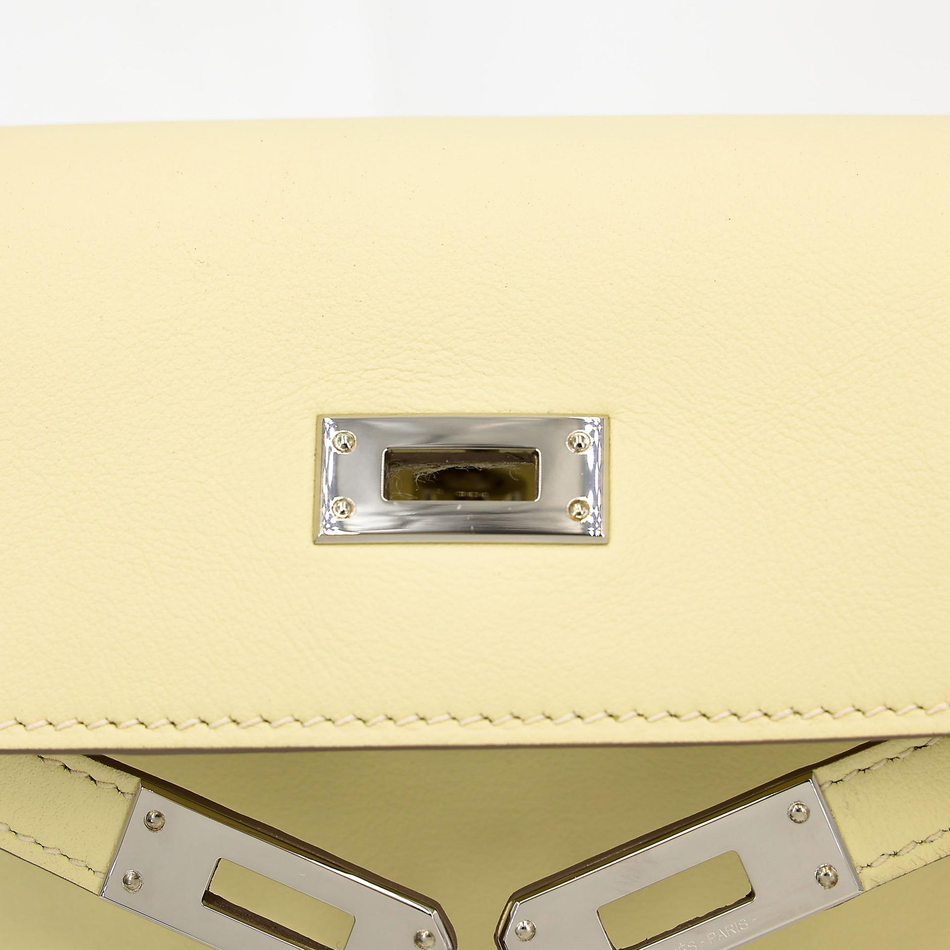 Excellent ( Rank SA ) HERMÈS Kelly Danse Jaune milton (i8) Swift Palladium hardware K (2025) - 12