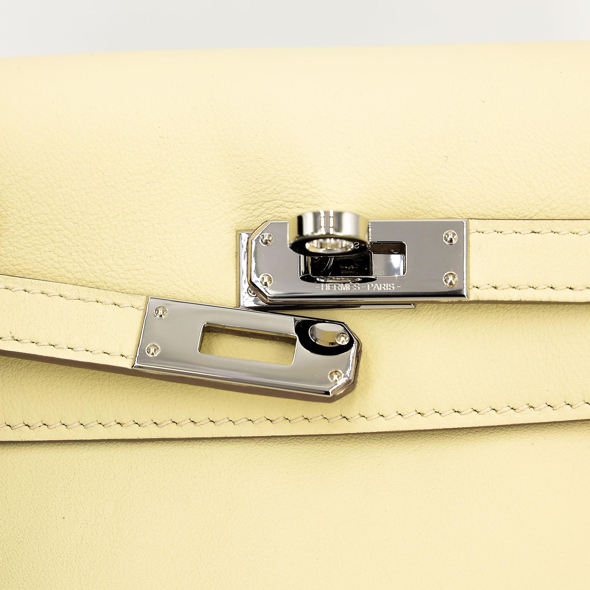 Excellent ( Rank SA ) HERMÈS Kelly Danse Jaune milton (i8) Swift Palladium hardware K (2025) - 10