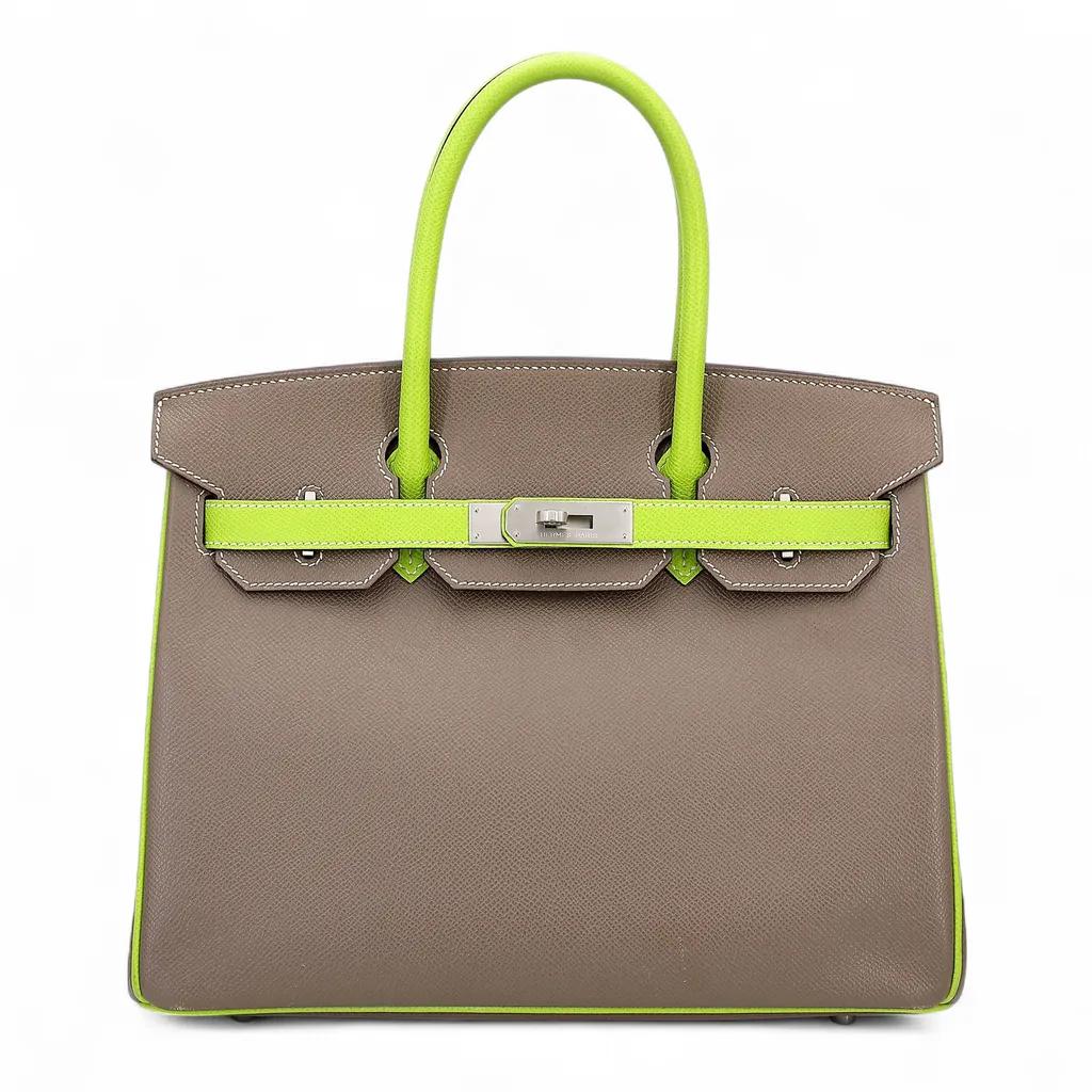 Birkin 30 HSS Etoupe (18) Kiwi (6R)