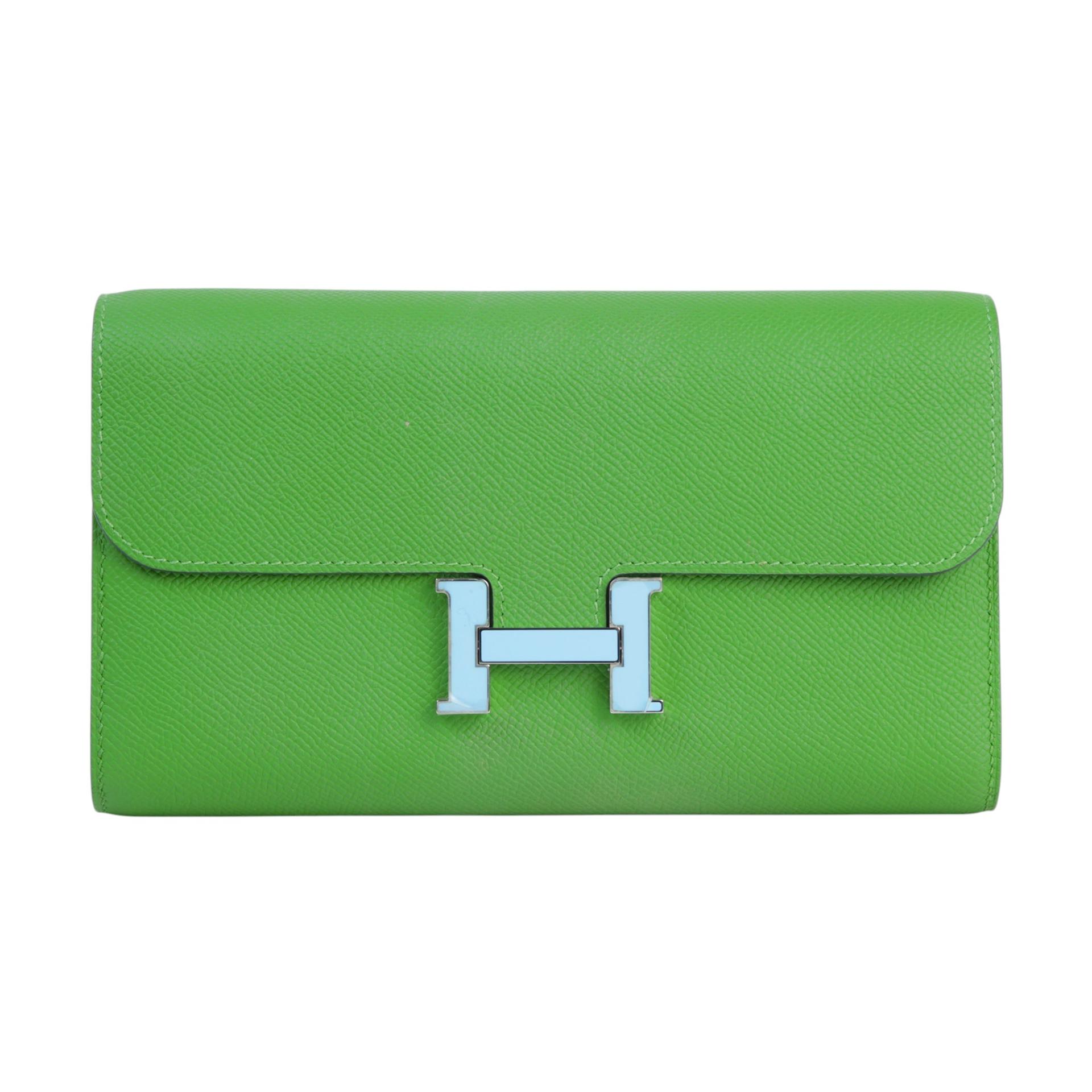 Very Good ( Rank A) HERMÈS Constance To Go Vert Yucca (A8) Celeste (7N) Epsom Enamel hardware W (2024) - 1