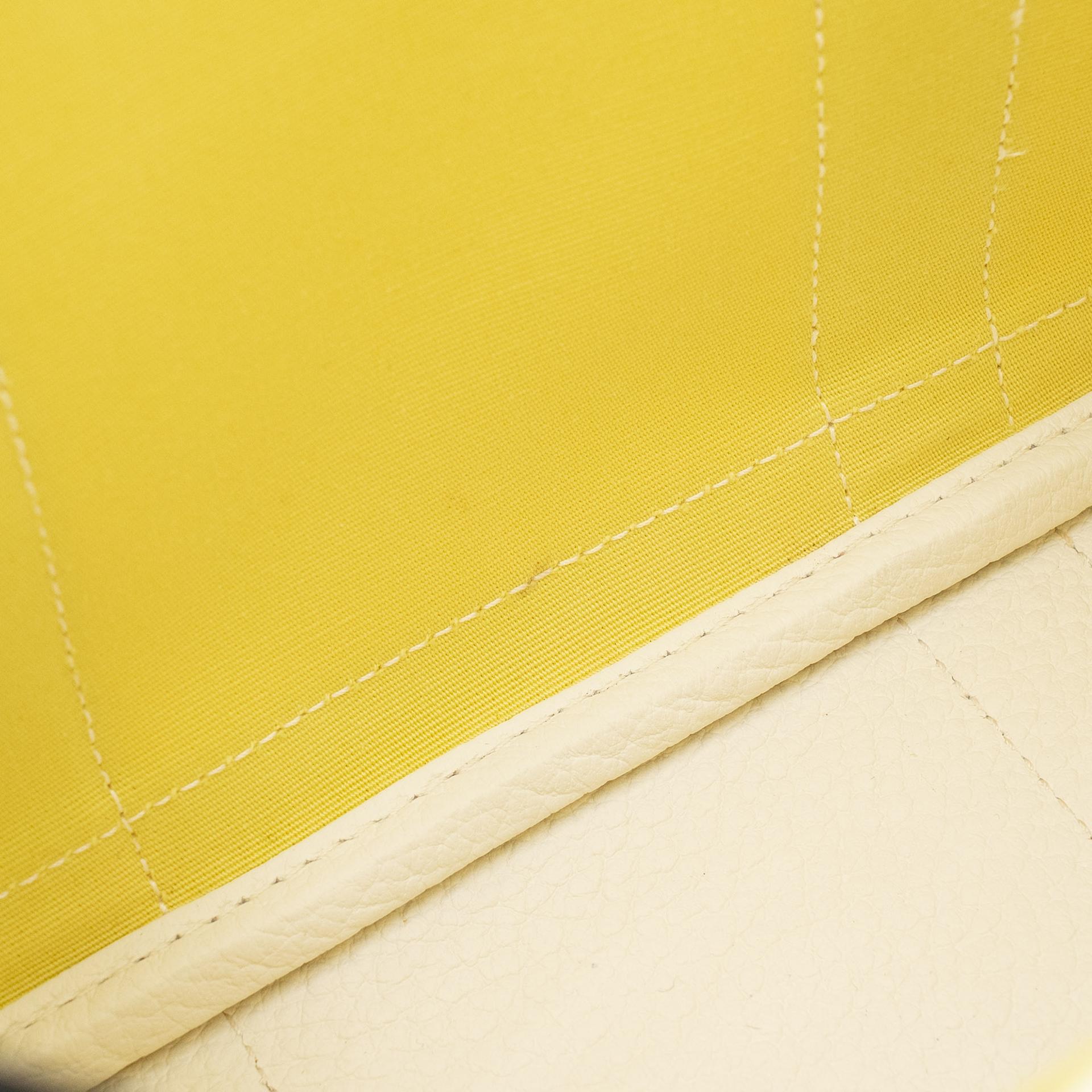 Excellent ( Rank SA ) HERMÈS Garden Party TPM Jaune Poussin (1Z) White (01) Canvas Negonda Palladium hardware R (2014) - 22