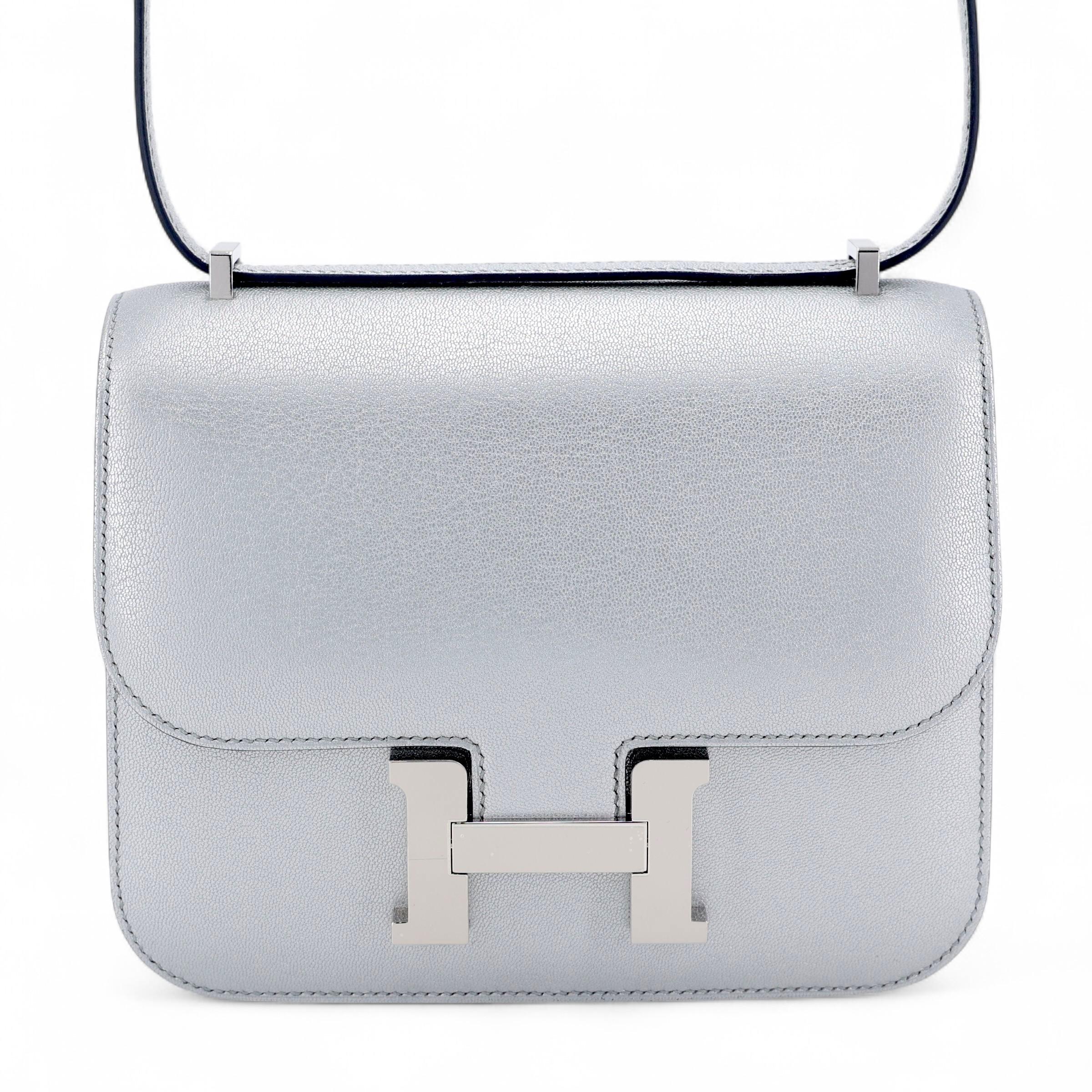 Brand New ( Rank N ) HERMÈS Constance Mini Argent (05) Chamkila Palladium hardware K (2025) - 1