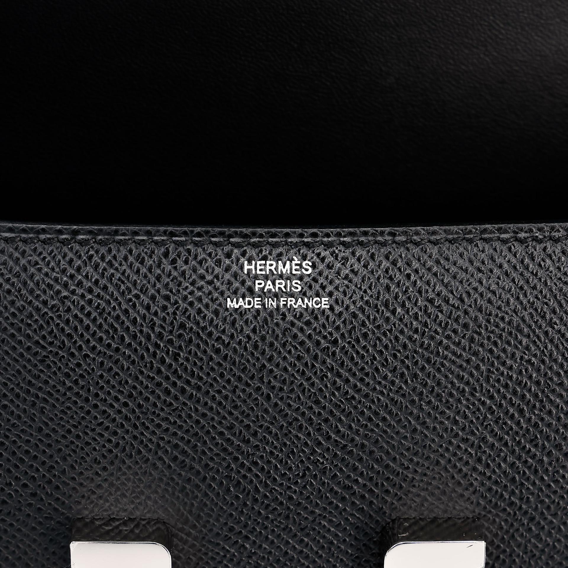 Brand New ( Rank N ) HERMÈS Constance Elan Noir (89) Epsom Palladium hardware K (2025) - 12