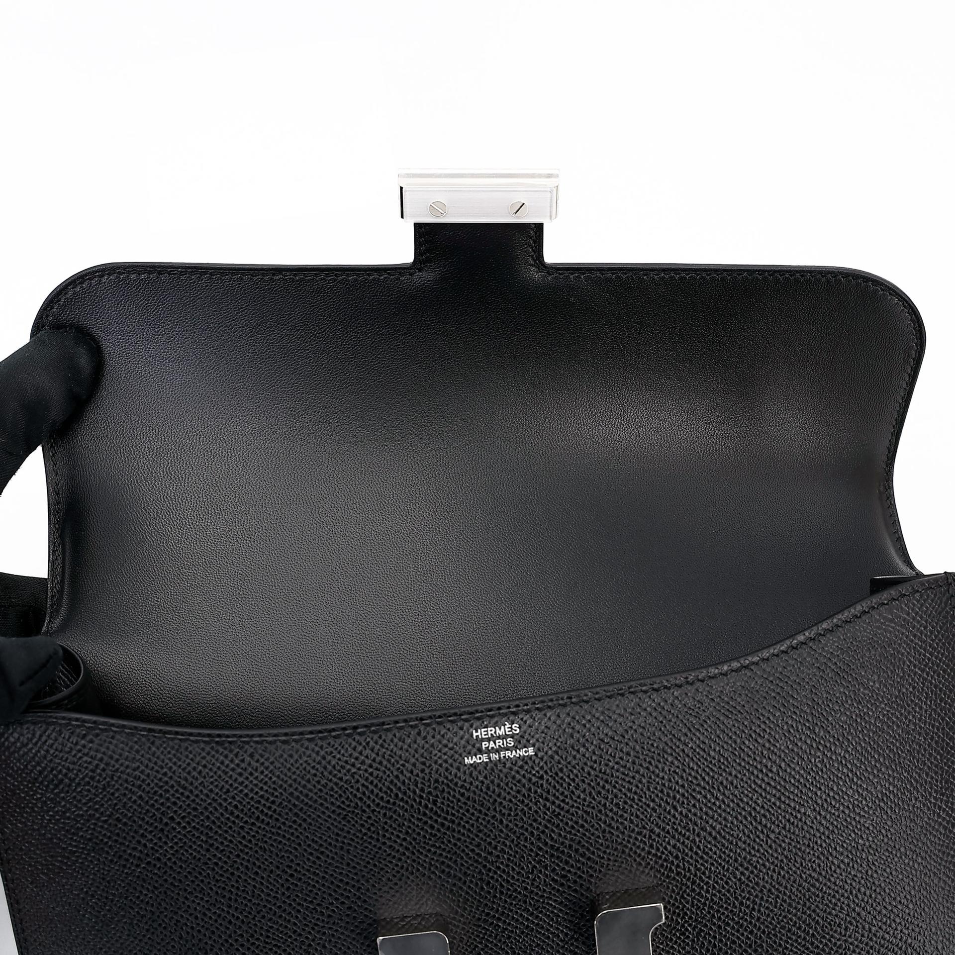 Brand New ( Rank N ) HERMÈS Constance Elan Noir (89) Epsom Palladium hardware K (2025) - 11