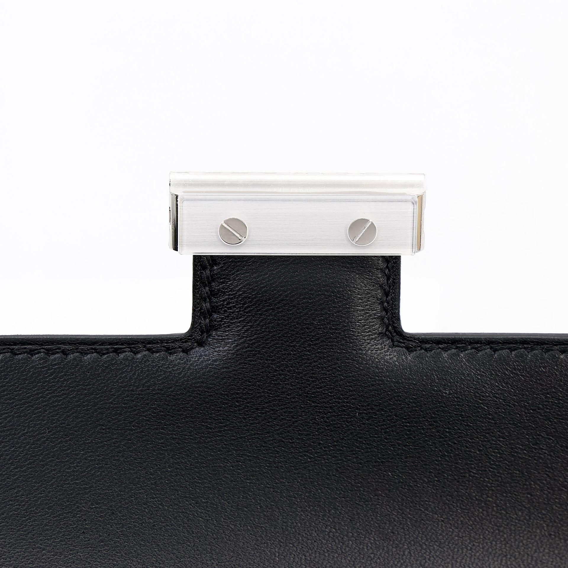 Brand New ( Rank N ) HERMÈS Constance Elan Noir (89) Epsom Palladium hardware K (2025) - 10
