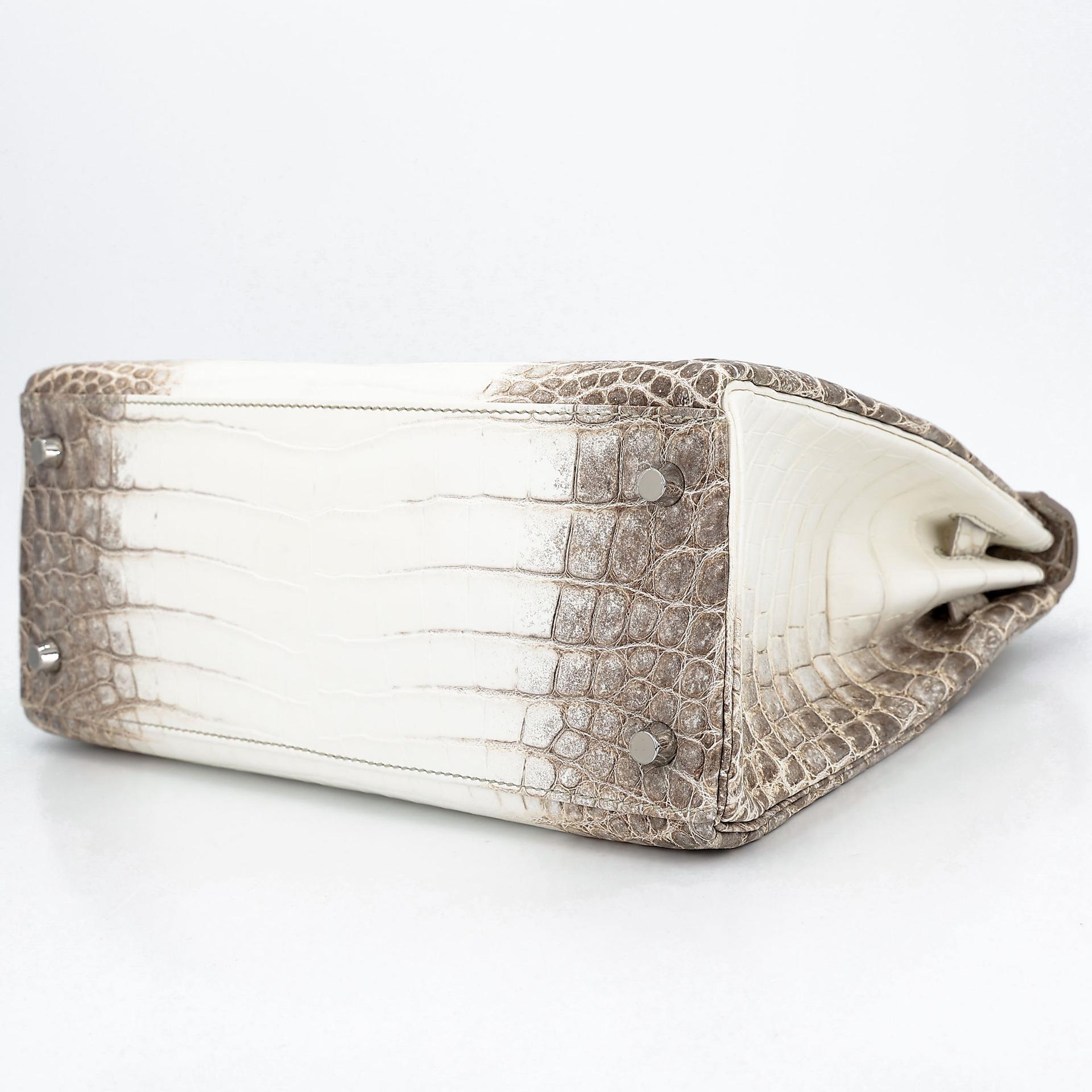 Unused ( Rank NS ) HERMÈS Limited Edition Kelly 28 Himalaya Matte Niloticus Crocodile Diamond White Gold hardware Z (2021) - 6