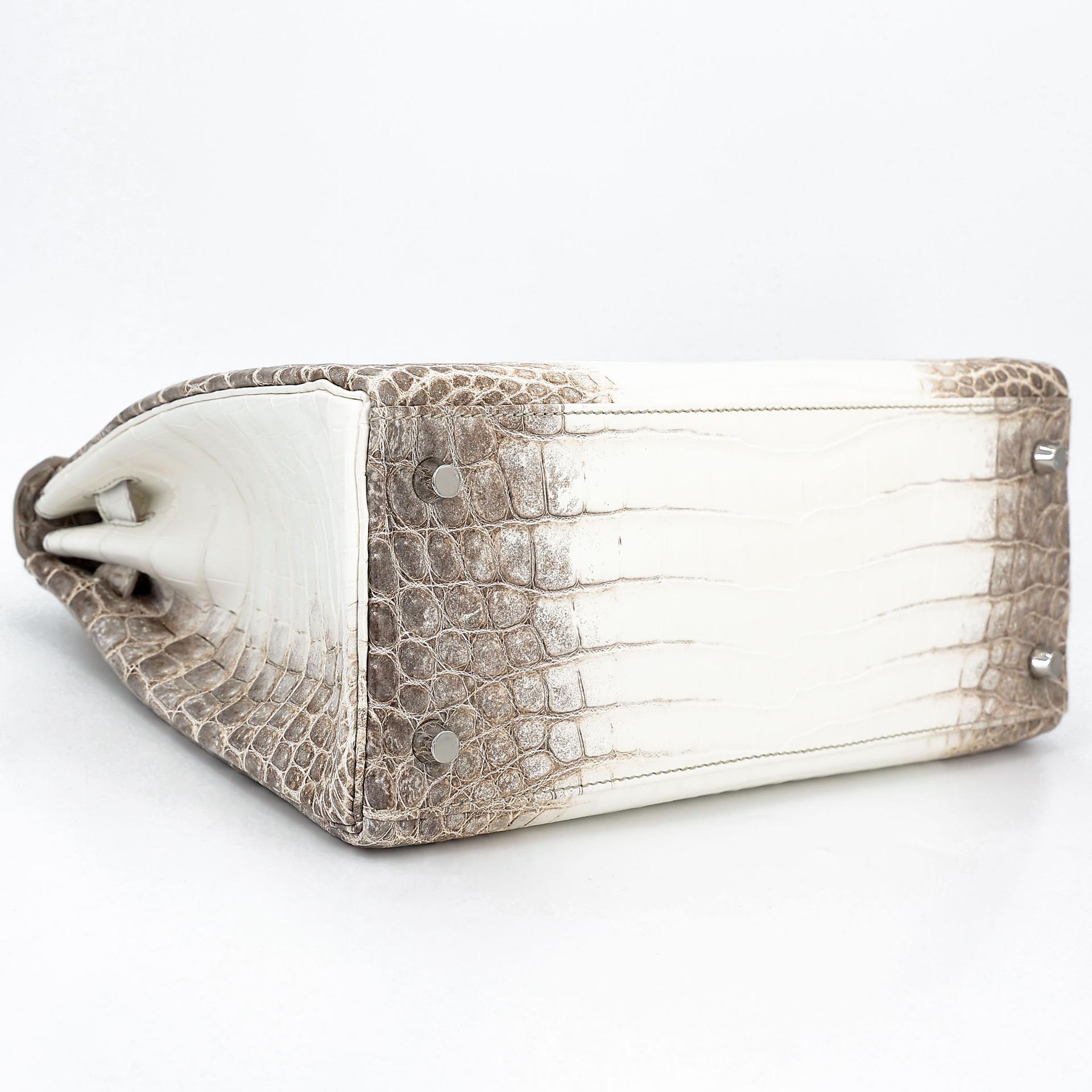 Unused ( Rank NS ) HERMÈS Limited Edition Kelly 28 Himalaya Matte Niloticus Crocodile Diamond White Gold hardware Z (2021) - 7