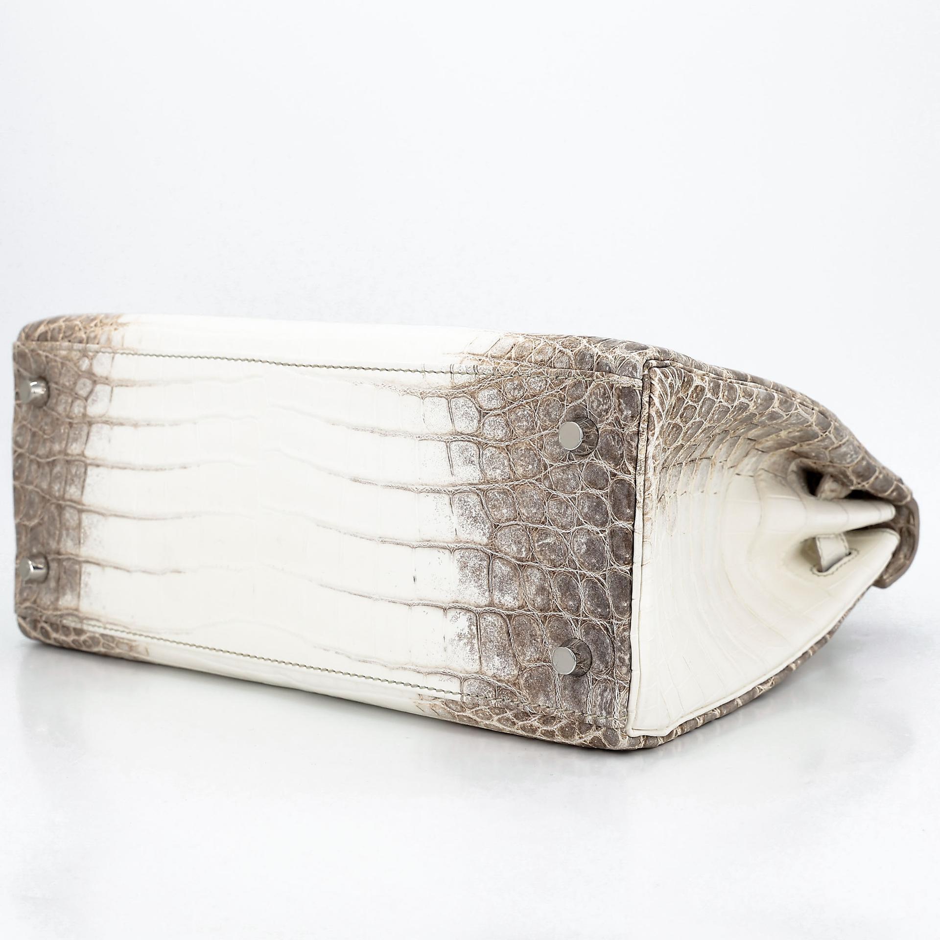 Unused ( Rank NS ) HERMÈS Limited Edition Kelly 28 Himalaya Matte Niloticus Crocodile Diamond White Gold hardware Z (2021) - 8