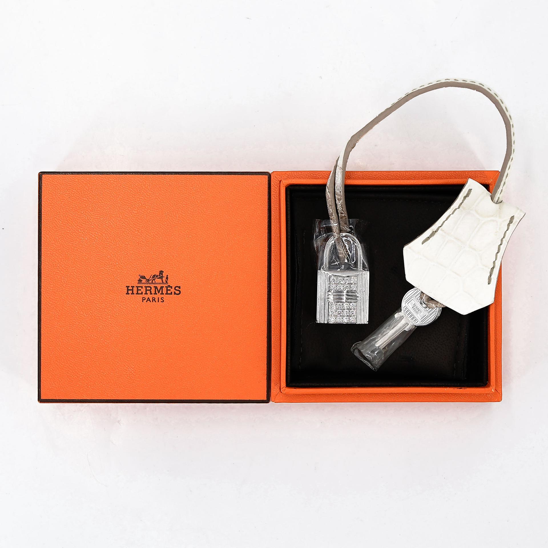 Unused ( Rank NS ) HERMÈS Limited Edition Kelly 28 Himalaya Matte Niloticus Crocodile Diamond White Gold hardware Z (2021) - 23