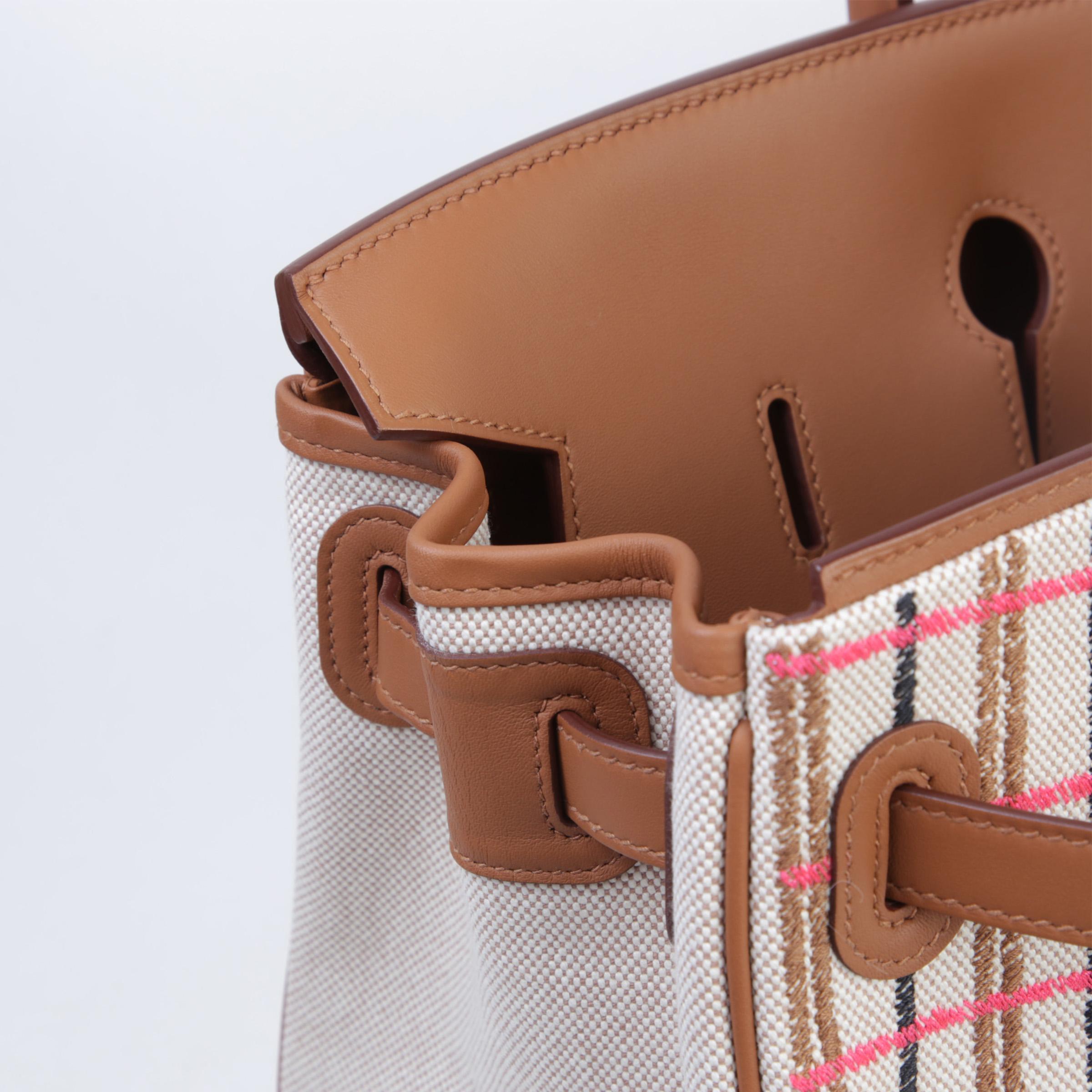 Brand New ( Rank N ) HERMÈS Shoulder Birkin Light 39 Gold (37) Ecru Swift Toile H canvas Palladium hardware W (2024) - 12