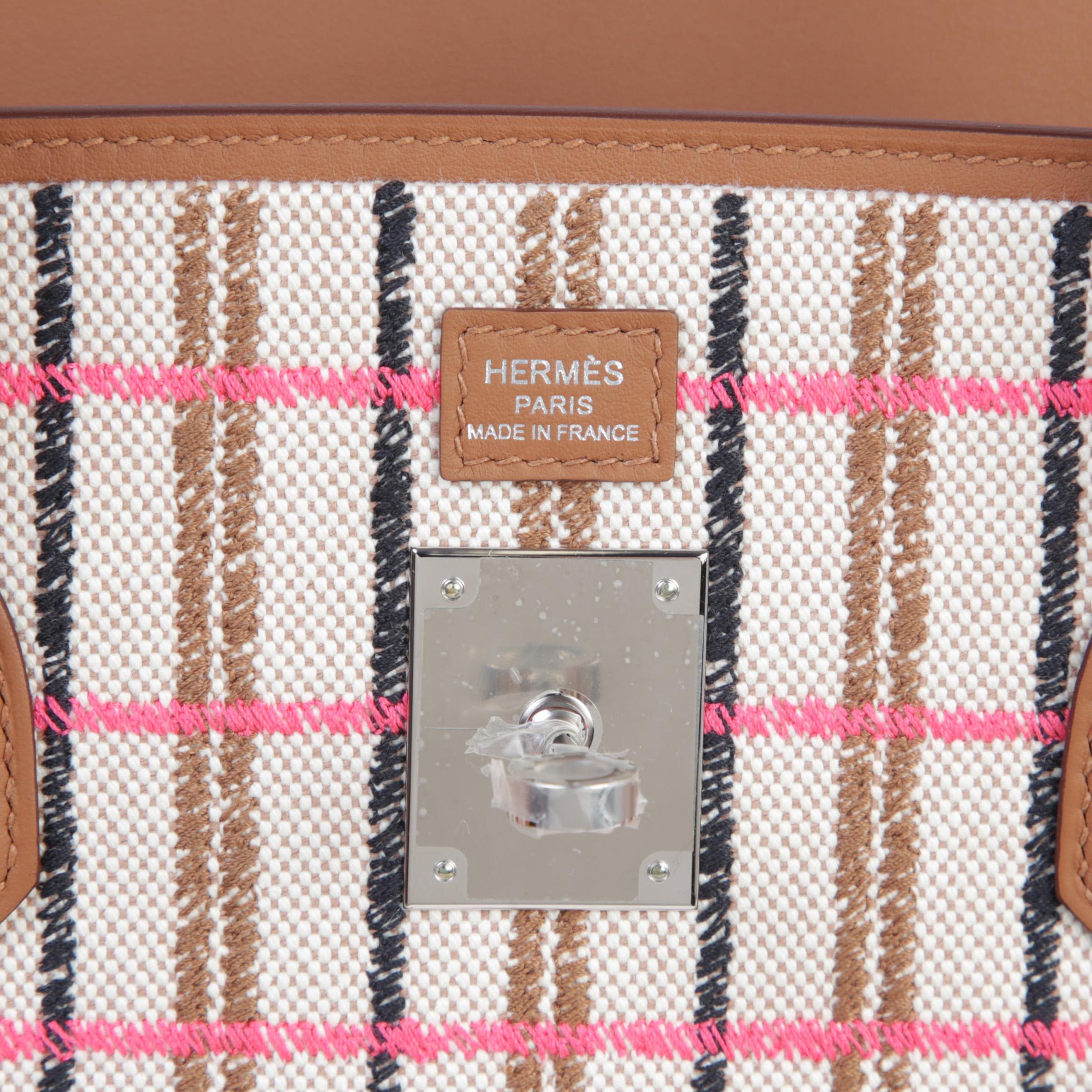Brand New ( Rank N ) HERMÈS Shoulder Birkin Light 39 Gold (37) Ecru Swift Toile H canvas Palladium hardware W (2024) - 9