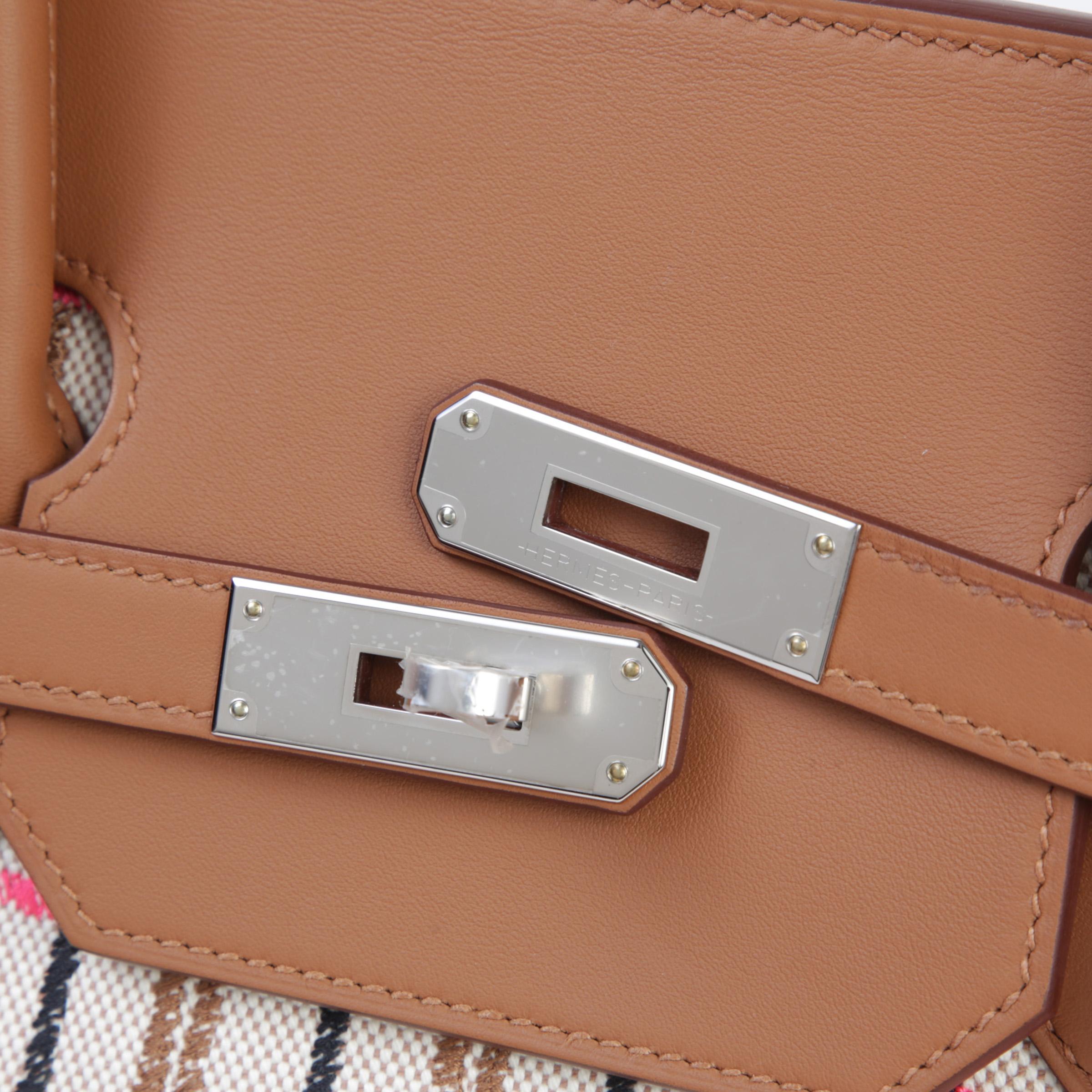 Brand New ( Rank N ) HERMÈS Shoulder Birkin Light 39 Gold (37) Ecru Swift Toile H canvas Palladium hardware W (2024) - 8
