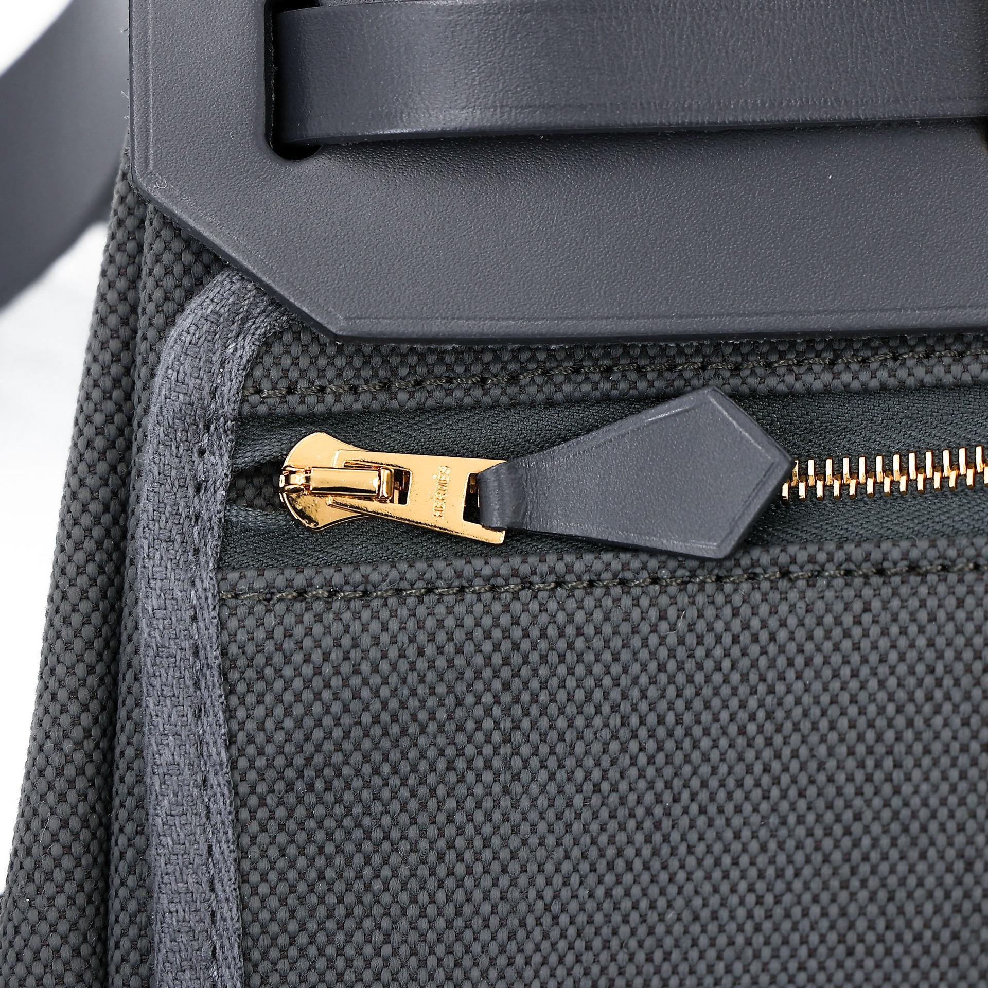 ランク N 新品 HERMÈS エルメス エールバッグジップ ミニ 20 アルドワーズ (85) キャンバス ヴァッシュハンター ゴールド金具 K刻印 (2025) - 9