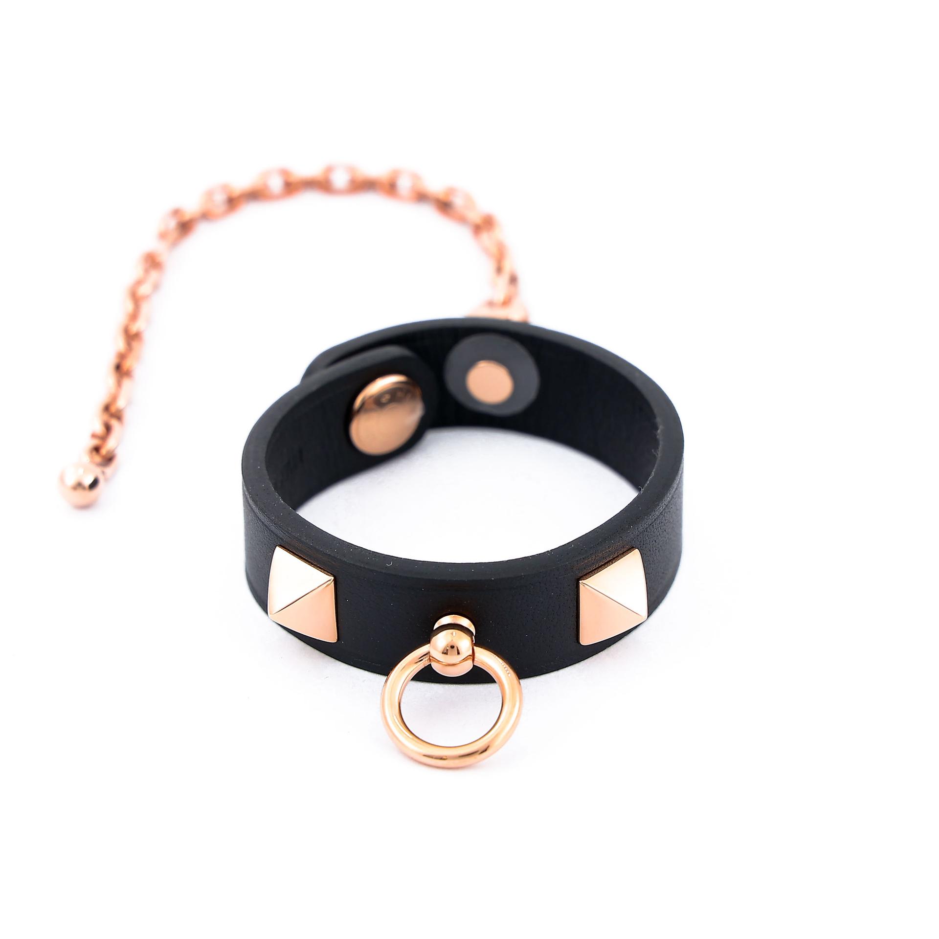 Brand New ( Rank N ) HERMÈS Rivale Glove Clip Noir (89) Swift Rose Gold hardware - 4