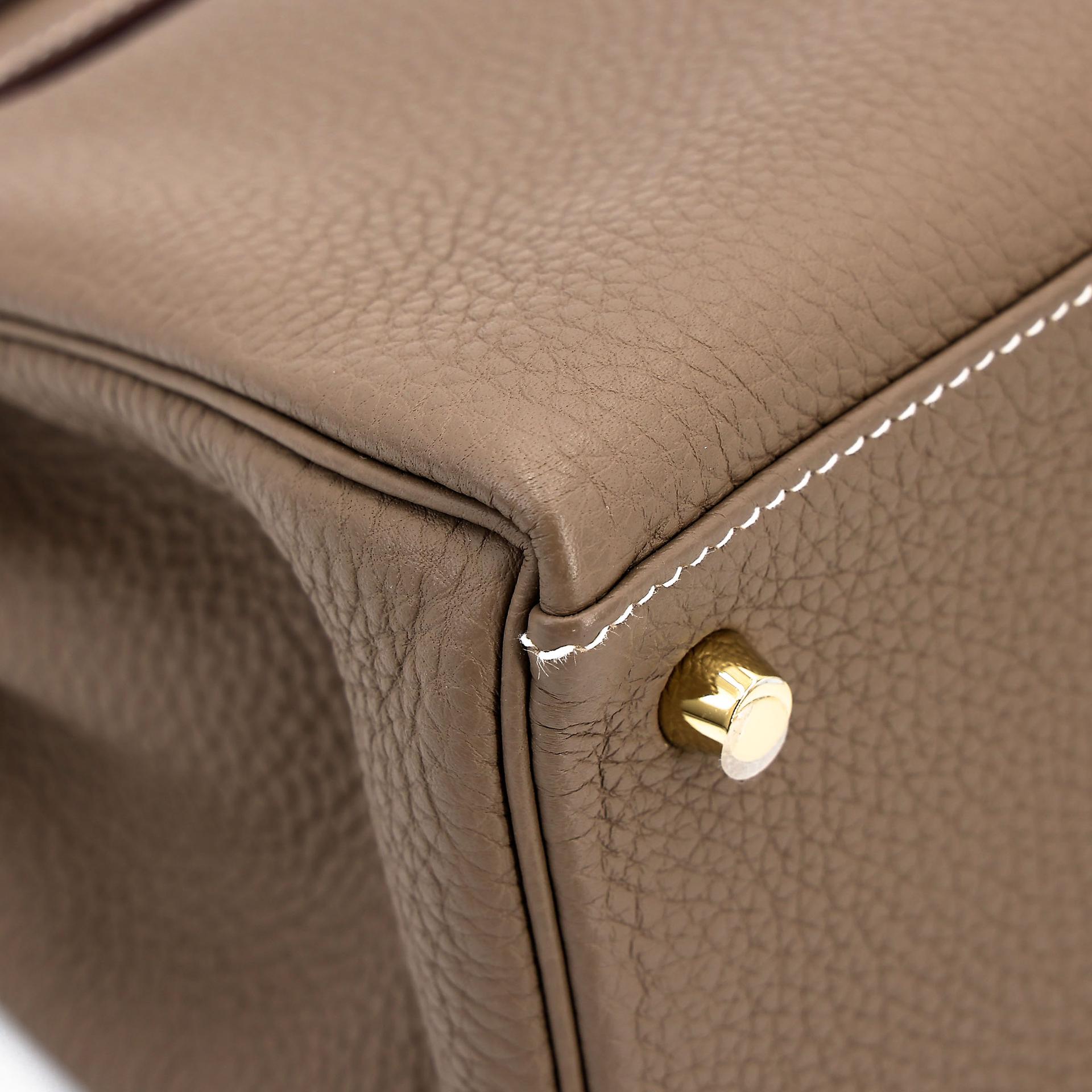 Excellent ( Rank SA ) HERMÈS Kelly 28 Etoupe (18) Togo Gold hardware Z (2021) - 12