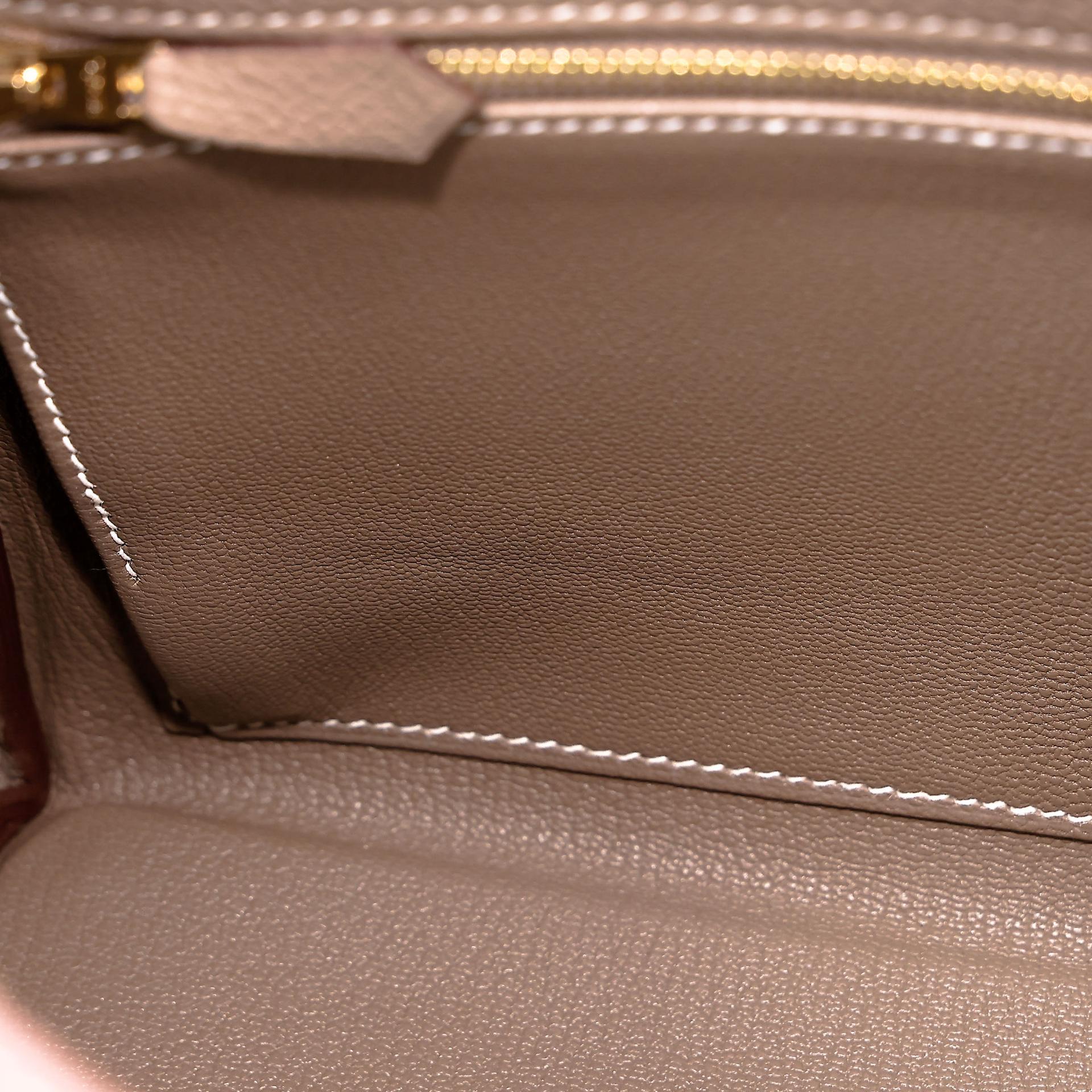 Excellent ( Rank SA ) HERMÈS Kelly 28 Etoupe (18) Togo Gold hardware Z (2021) - 26