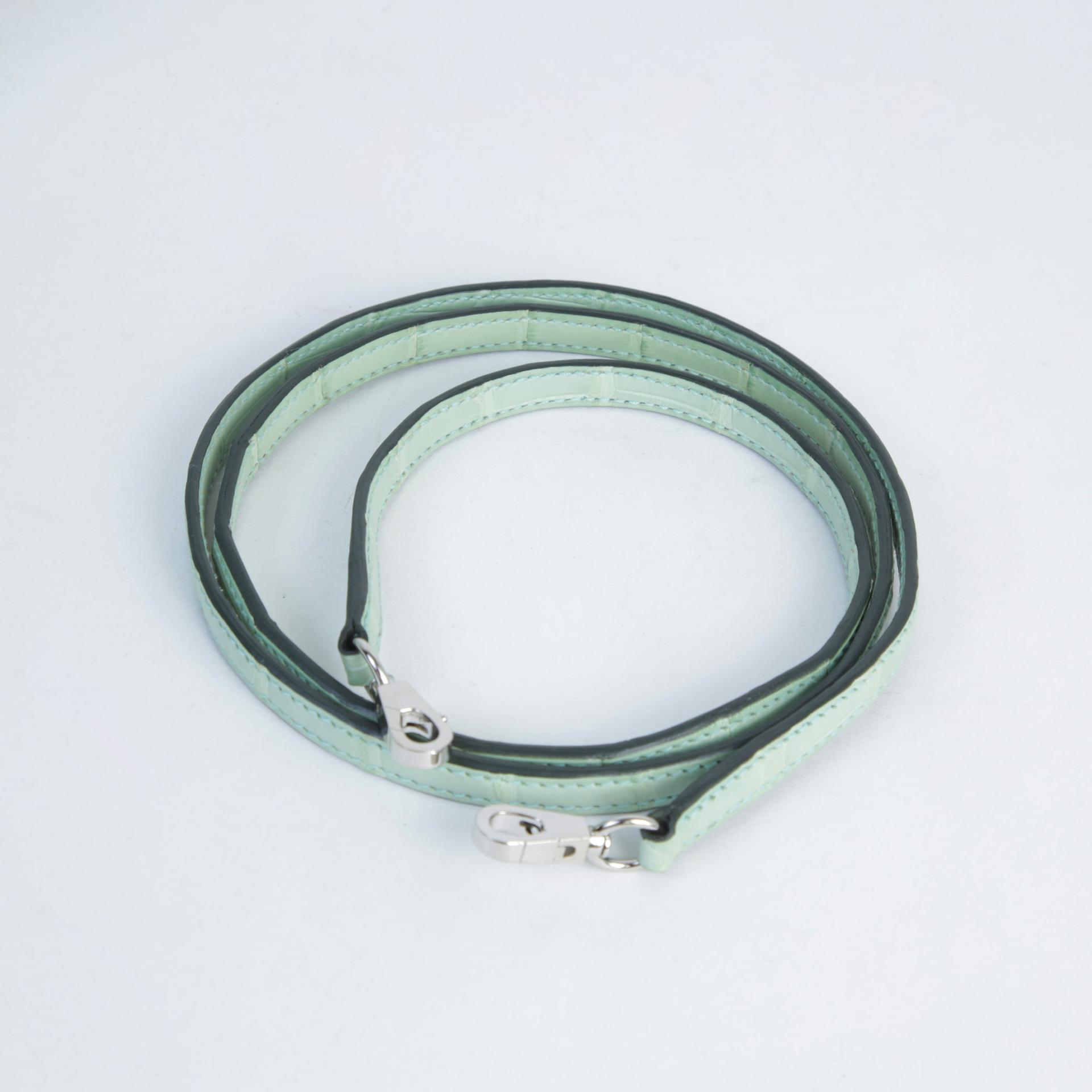 Very Good ( Rank A) HERMÈS Mini Bolide 1923 Vert d’Eau (6U) Matte Alligator Palladium hardware Z (2021) - 11