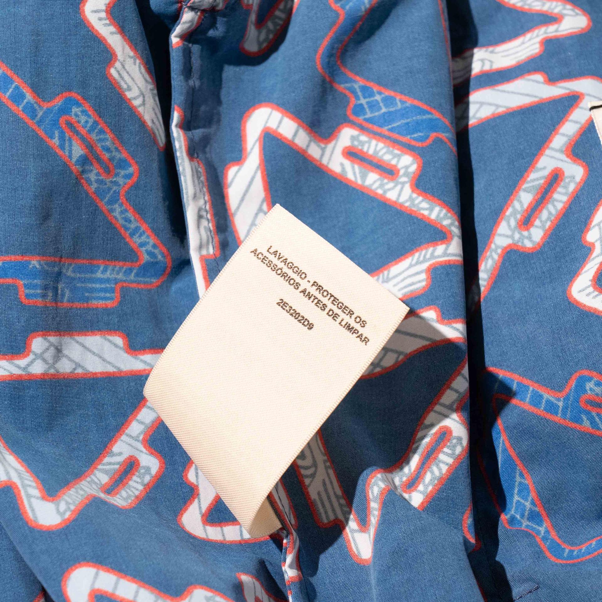 Brand New ( Rank N ) HERMÈS 「Tatersales」short beach windbreaker Blue Polyamide - 7