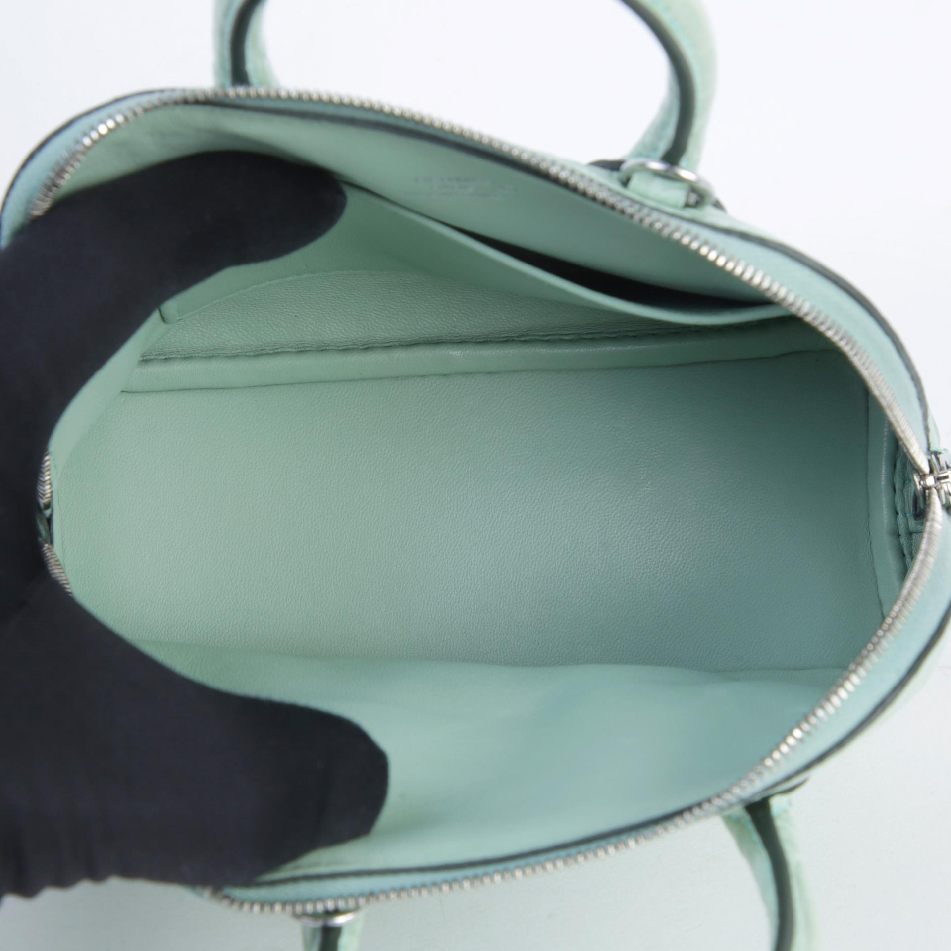 Very Good ( Rank A) HERMÈS Mini Bolide 1923 Vert d’Eau (6U) Matte Alligator Palladium hardware Z (2021) - 9