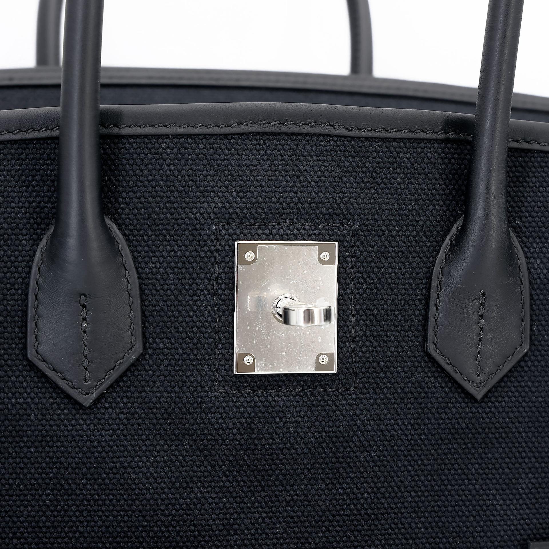 Brand New ( Rank N ) HERMÈS Limited Edition Birkin Cargo 35 Noir (89) Toile Goeland canvas Swift Palladium hardware K (2025) - 25