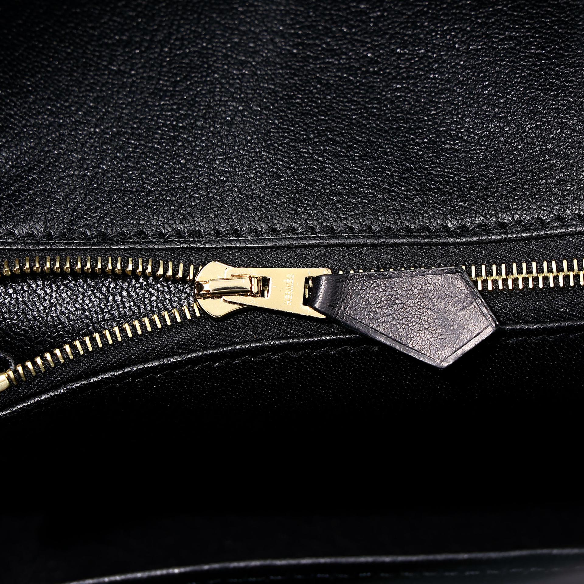 Brand New ( Rank N ) HERMÈS Birkin 25 Noir (89) Volupto calfskin Gold hardware K (2025) - 12