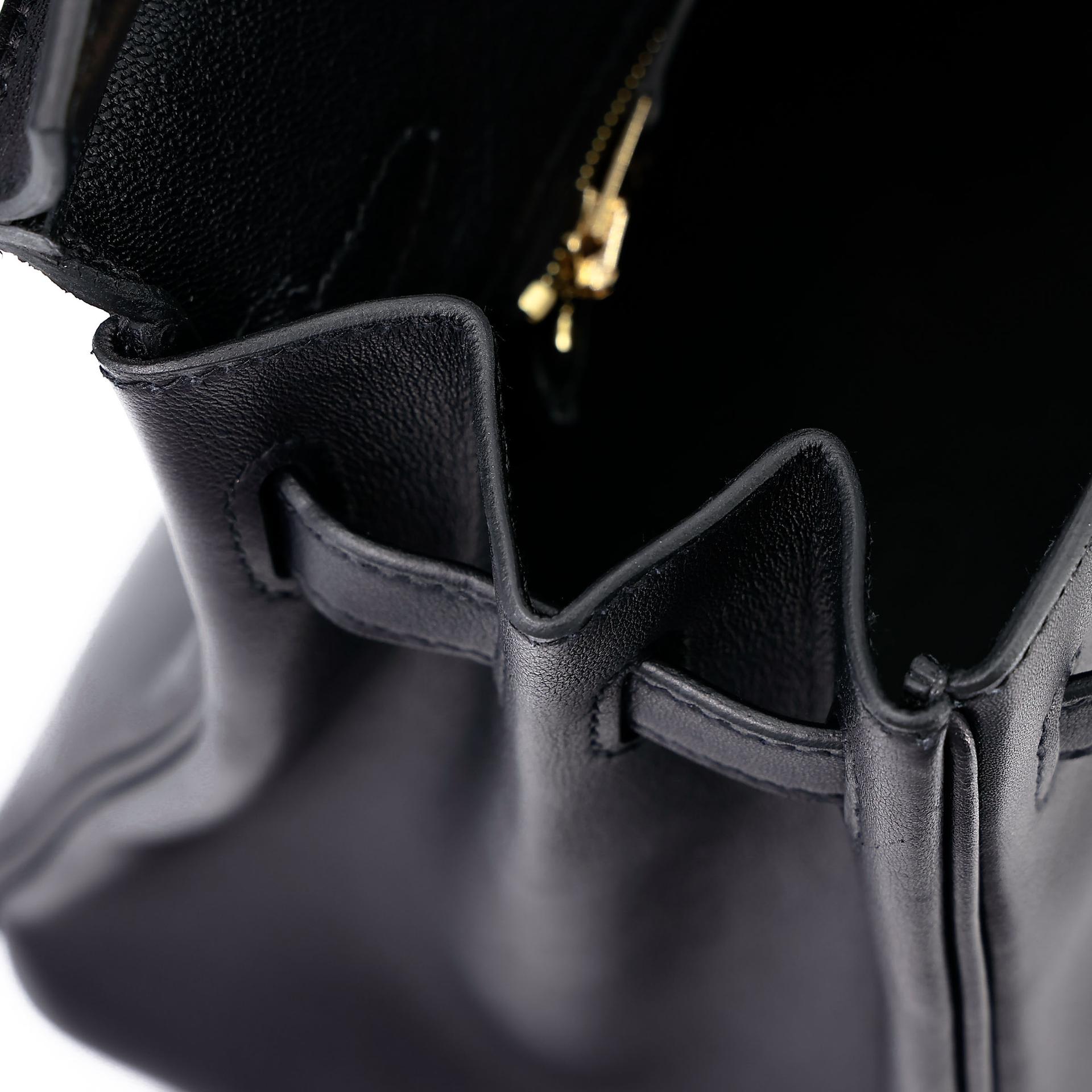 Brand New ( Rank N ) HERMÈS Birkin 25 Noir (89) Volupto calfskin Gold hardware K (2025) - 16