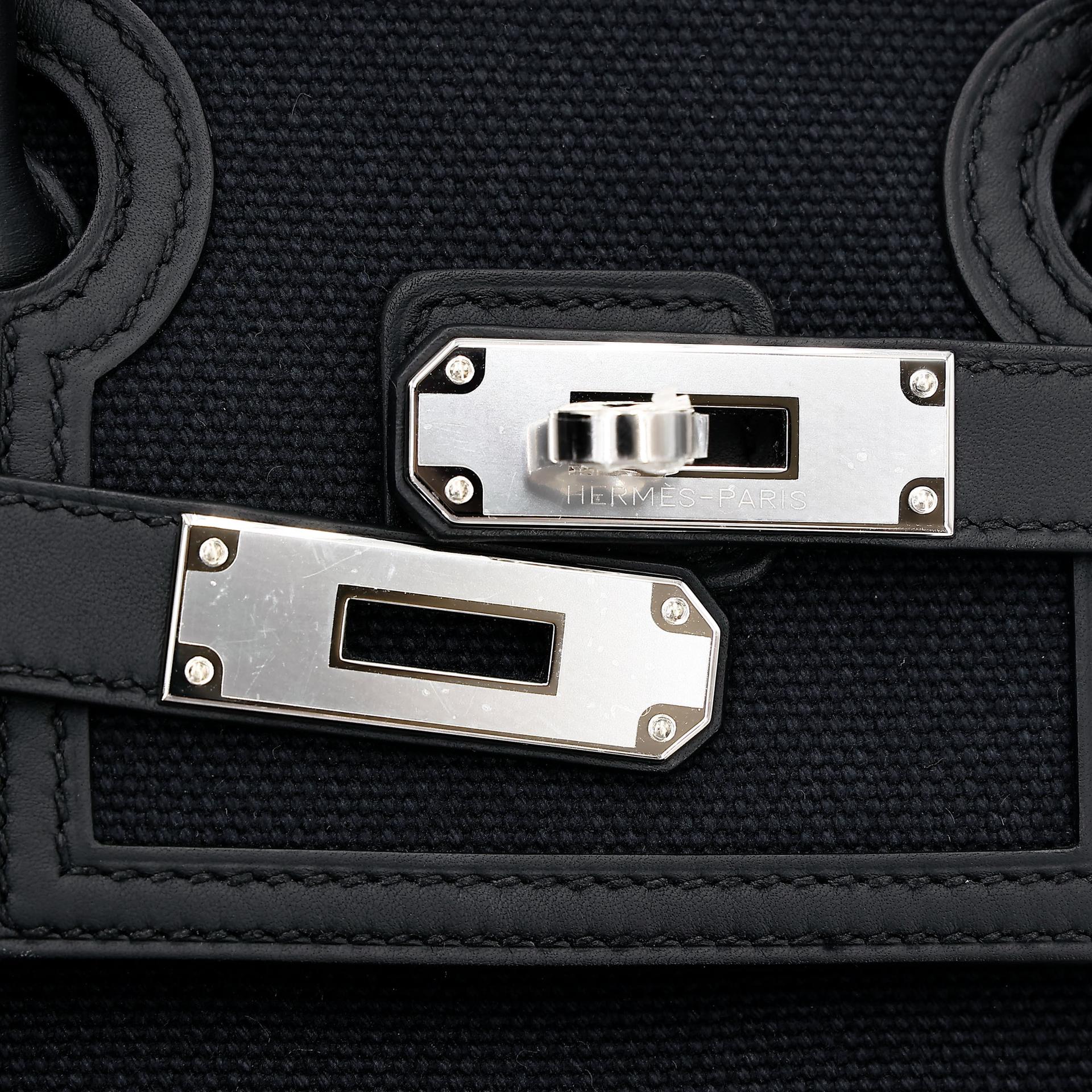 Brand New ( Rank N ) HERMÈS Limited Edition Birkin Cargo 35 Noir (89) Toile Goeland canvas Swift Palladium hardware K (2025) - 23