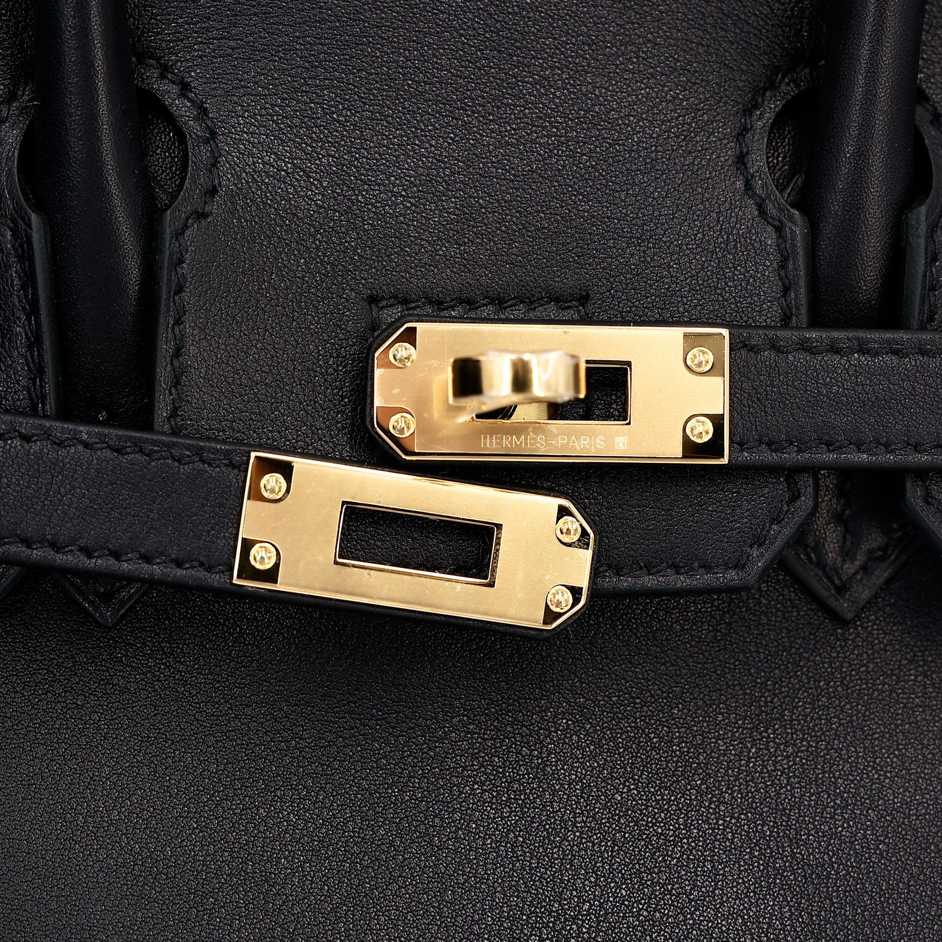 Brand New ( Rank N ) HERMÈS Birkin 25 Noir (89) Volupto calfskin Gold hardware K (2025) - 9