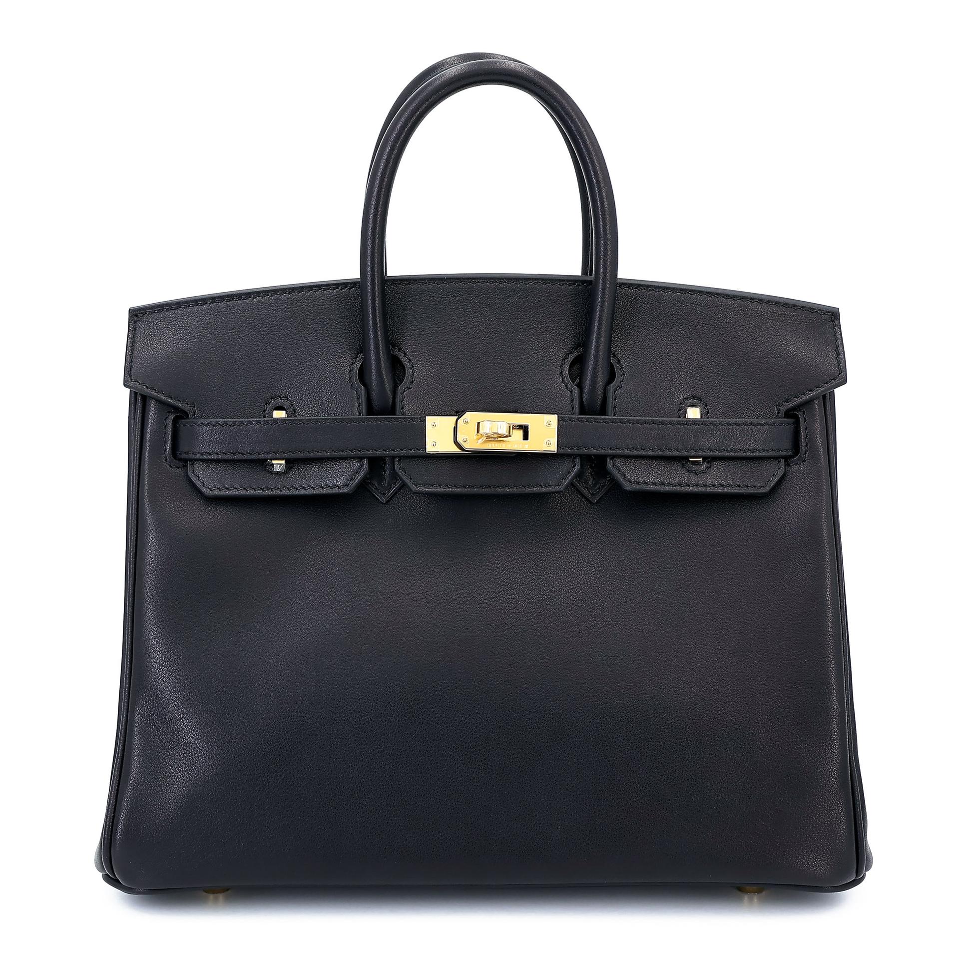 Brand New ( Rank N ) HERMÈS Birkin 25 Noir (89) Volupto calfskin Gold hardware K (2025) - 1