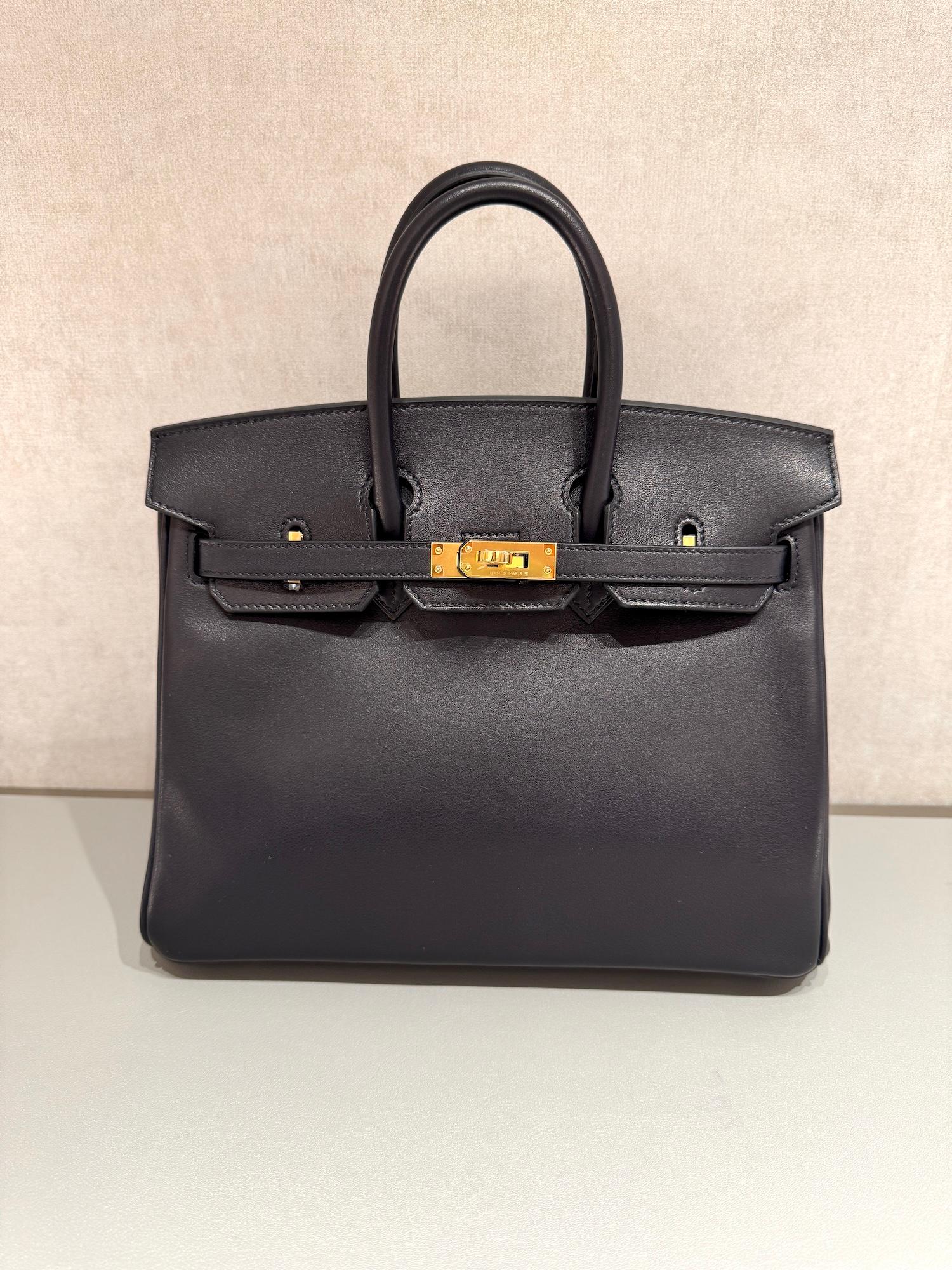 Brand New ( Rank N ) HERMÈS Birkin 25 Noir (89) Volupto calfskin Gold hardware K (2025) - 3