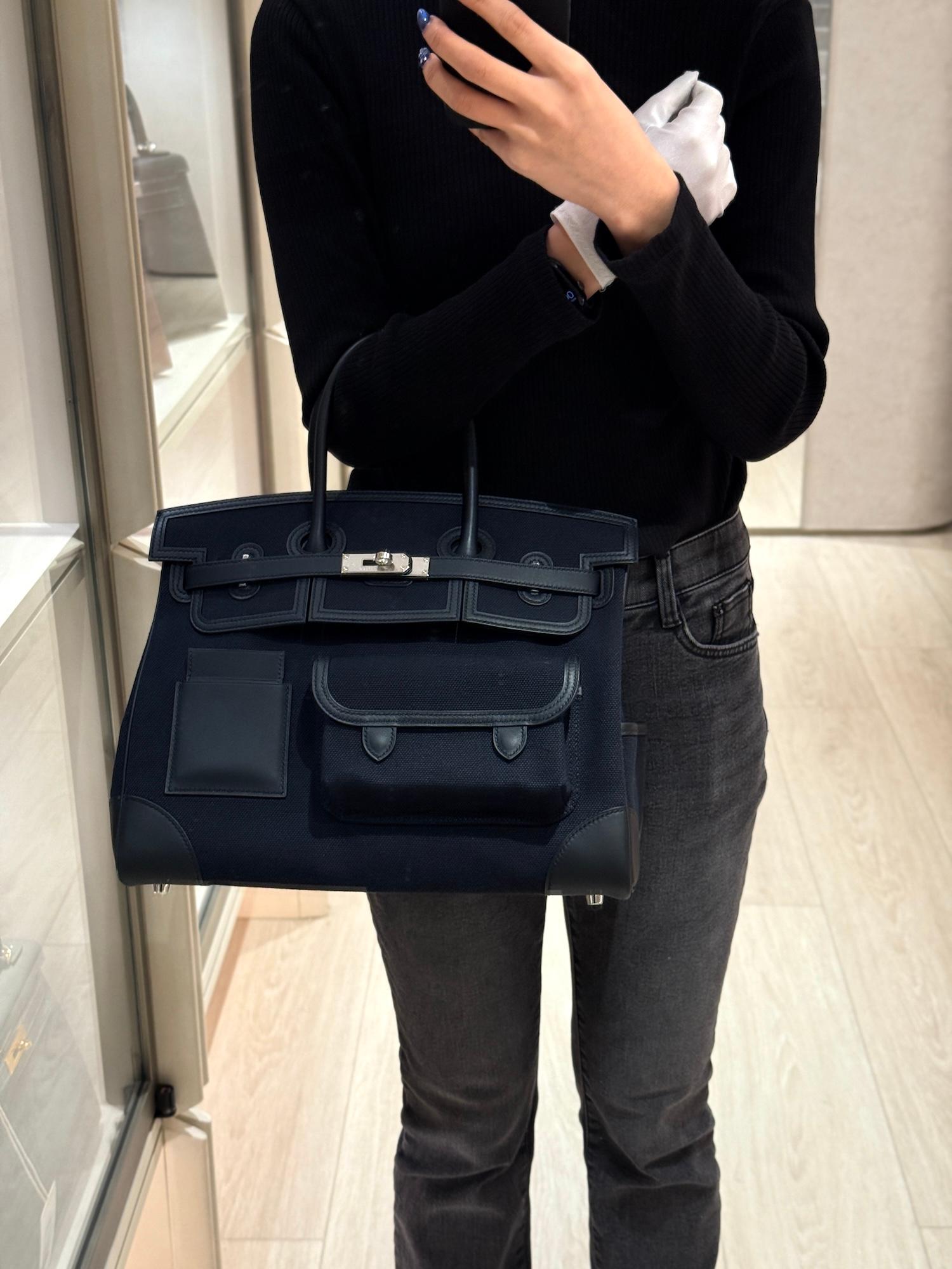 Brand New ( Rank N ) HERMÈS Limited Edition Birkin Cargo 35 Noir (89) Toile Goeland canvas Swift Palladium hardware K (2025) - 3