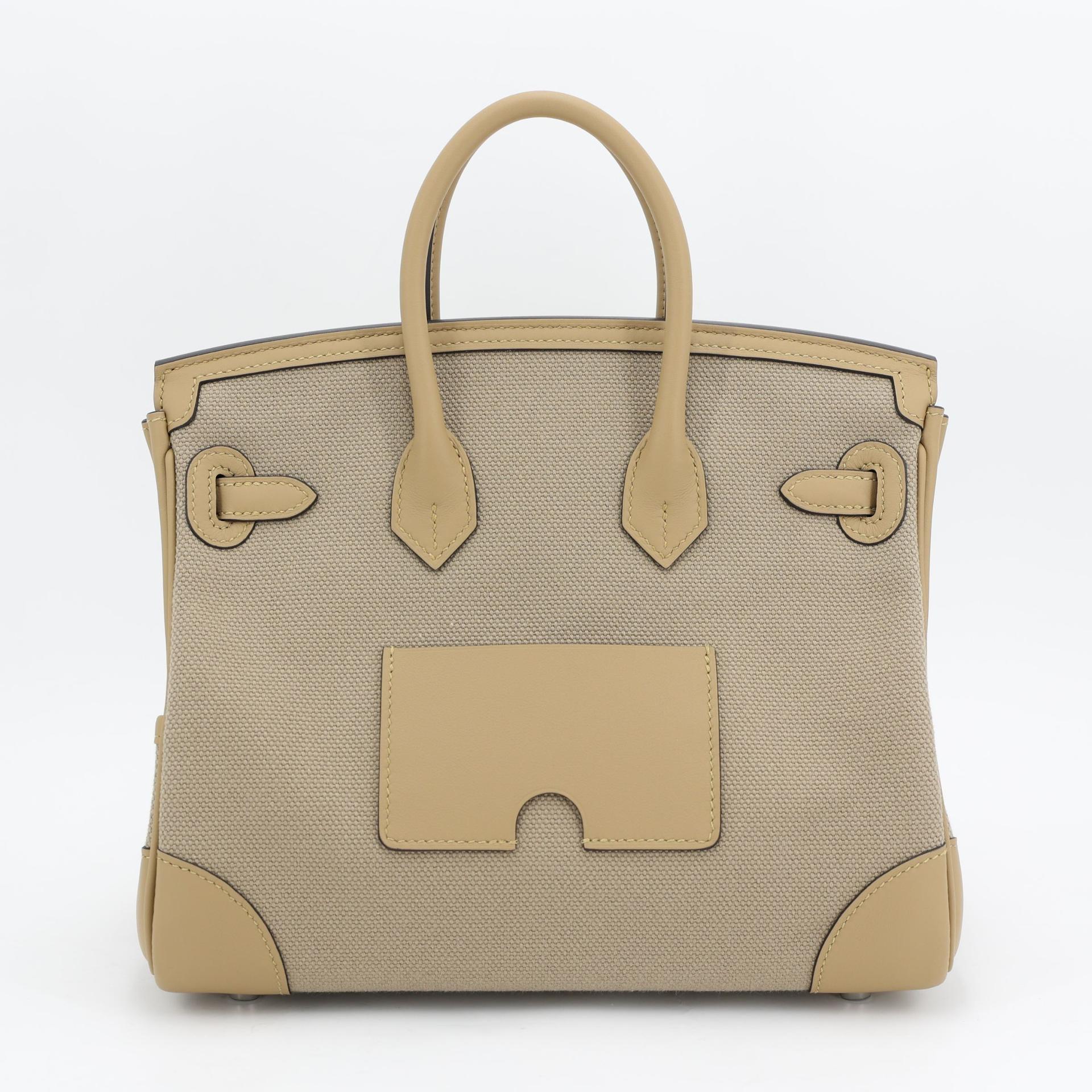 Brand New ( Rank N ) HERMÈS Limited Edition Birkin Cargo 25 Beige Marfa (8Q) Poussiere (1C) Swift Canvas Palladium hardware K (2025) - 2