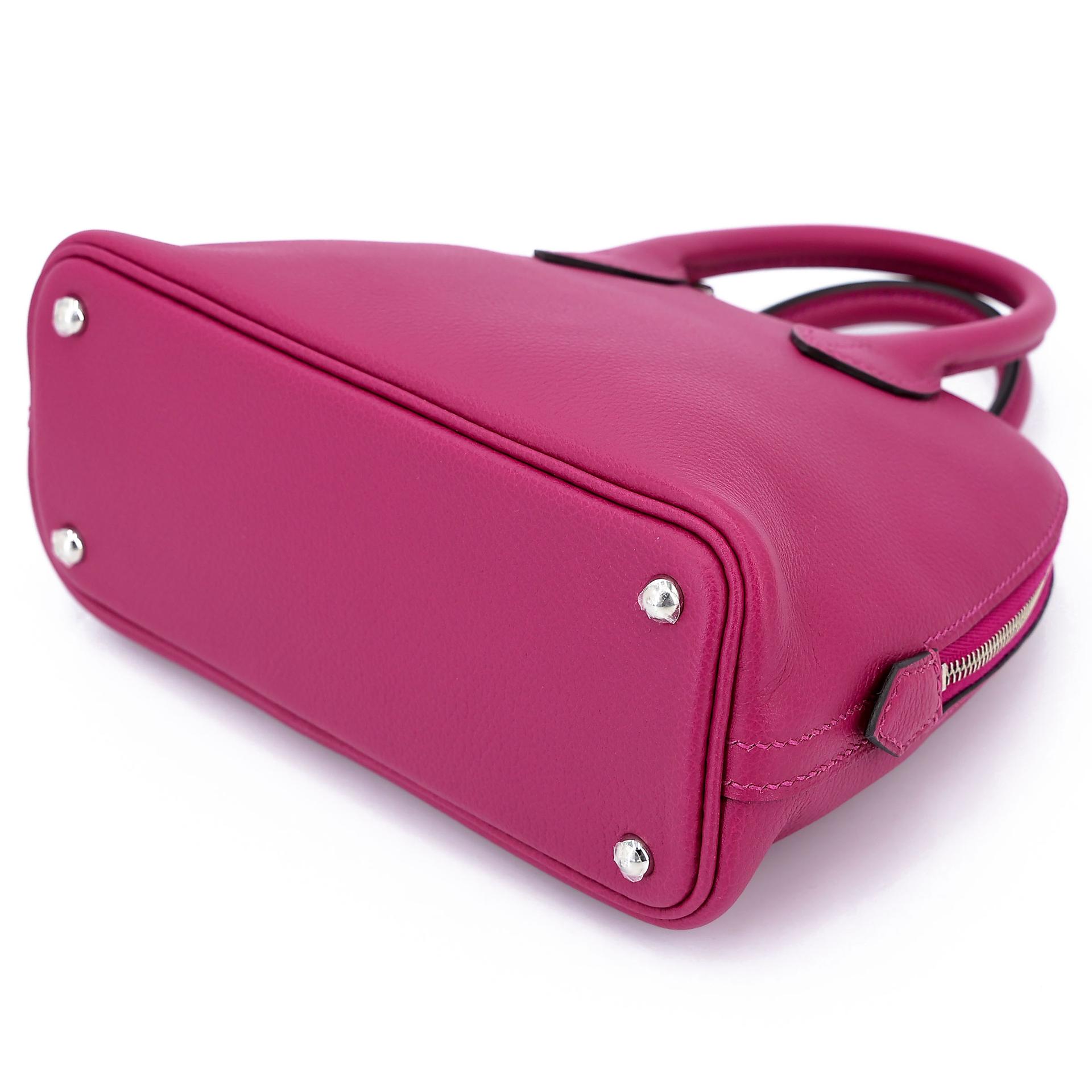 Excellent ( Rank SA ) HERMÈS Mini Bolide 1923 Rose Purple (L3) Evercolor Palladium hardware C (2018) - 4