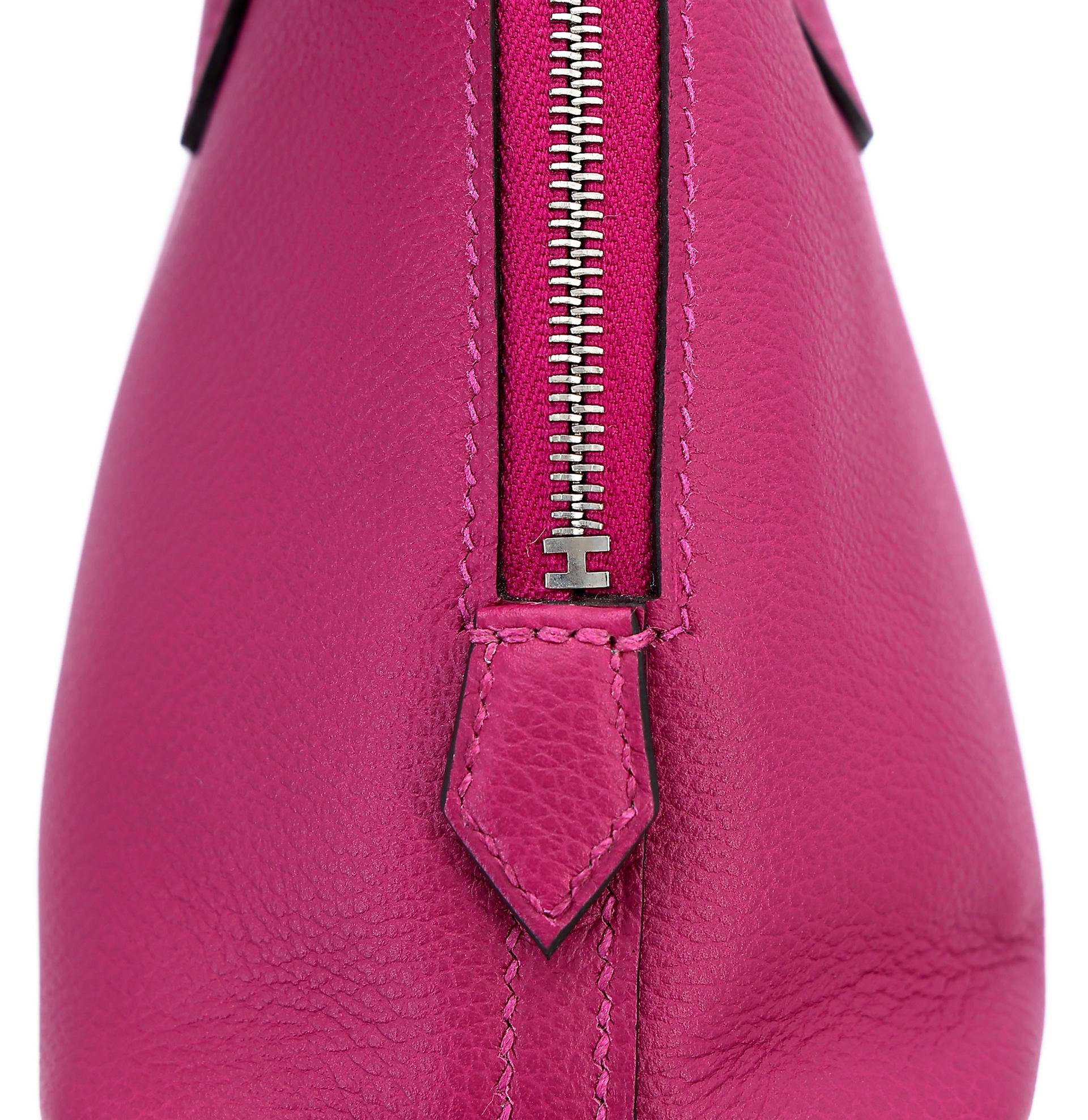 Excellent ( Rank SA ) HERMÈS Mini Bolide 1923 Rose Purple (L3) Evercolor Palladium hardware C (2018) - 9