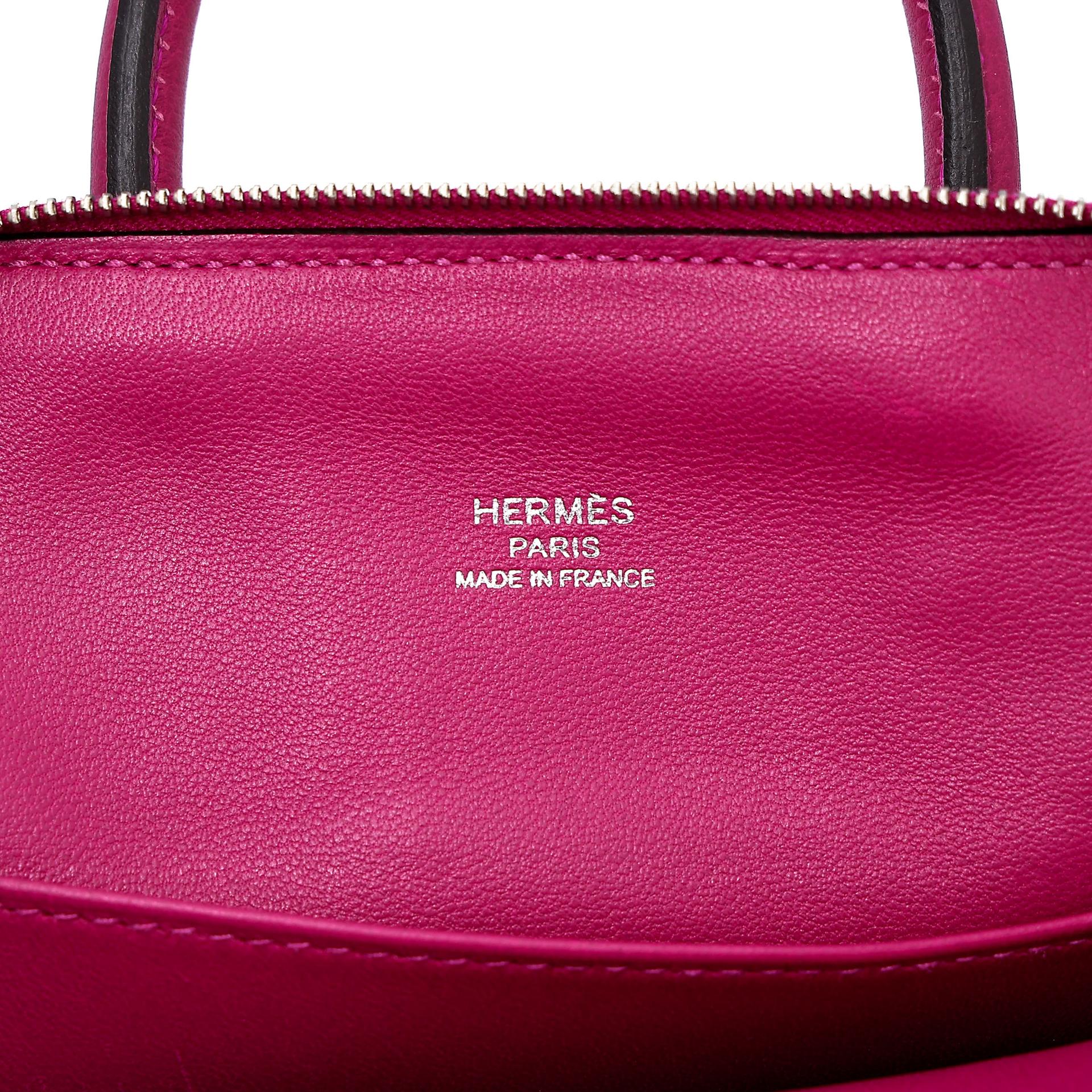 Excellent ( Rank SA ) HERMÈS Mini Bolide 1923 Rose Purple (L3) Evercolor Palladium hardware C (2018) - 10