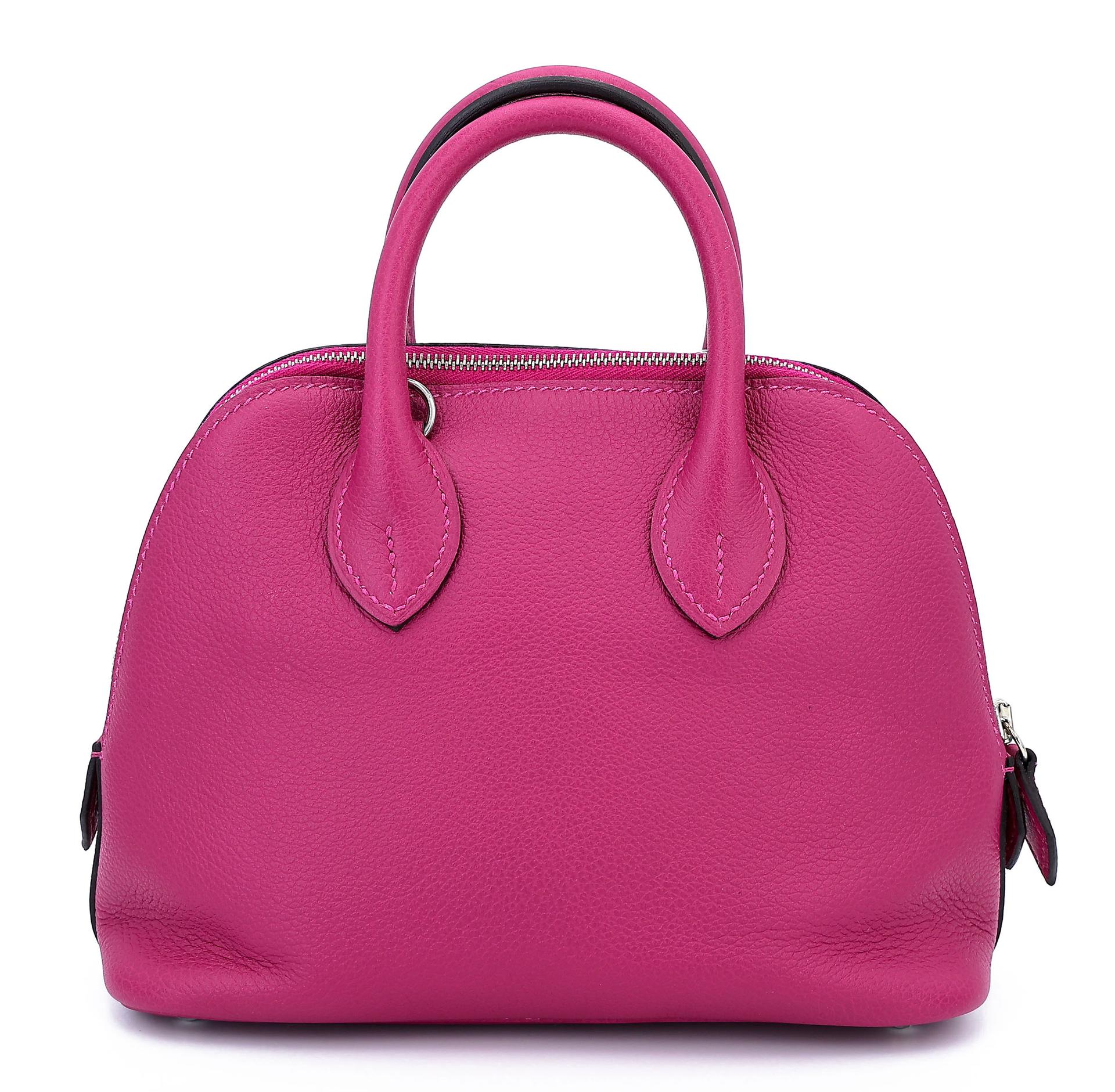 Excellent ( Rank SA ) HERMÈS Mini Bolide 1923 Rose Purple (L3) Evercolor Palladium hardware C (2018) - 2