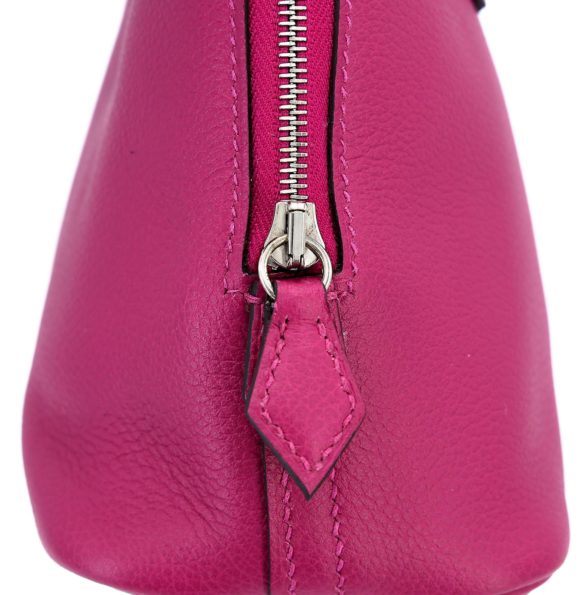 Excellent ( Rank SA ) HERMÈS Mini Bolide 1923 Rose Purple (L3) Evercolor Palladium hardware C (2018) - 8