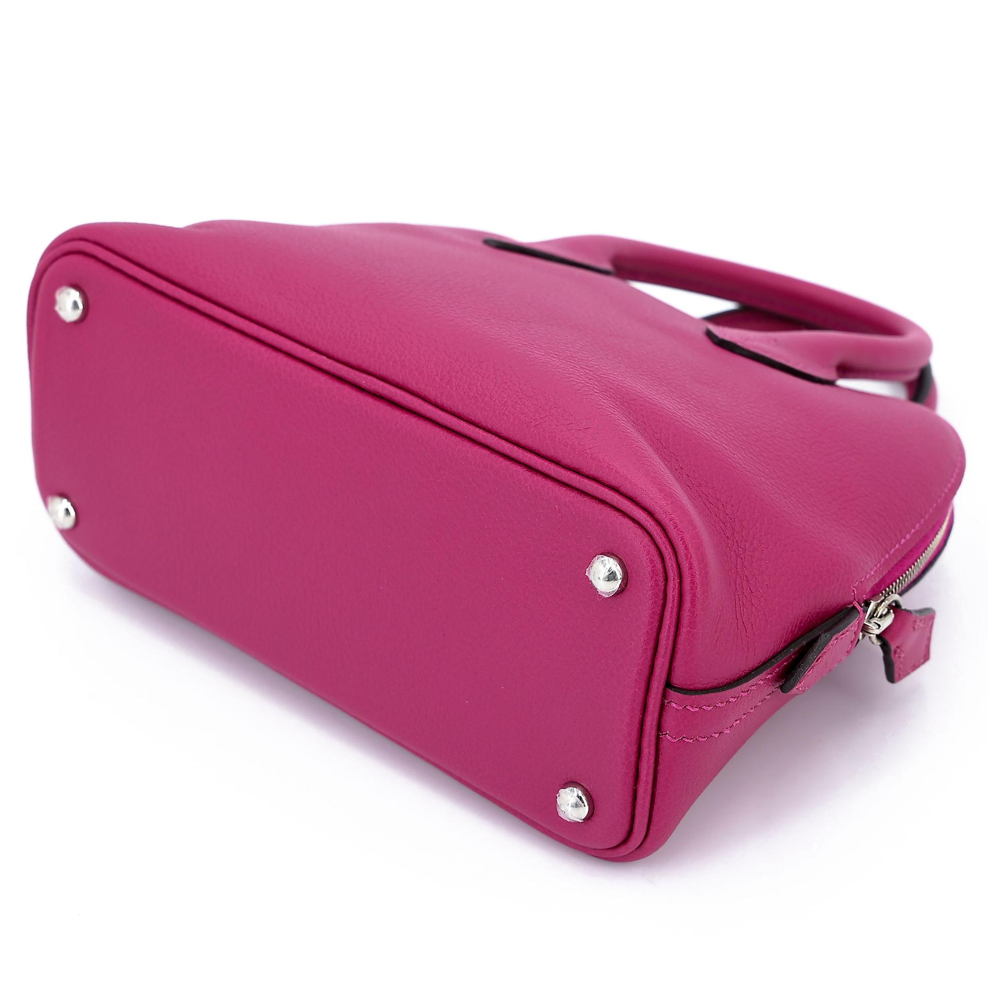 Excellent ( Rank SA ) HERMÈS Mini Bolide 1923 Rose Purple (L3) Evercolor Palladium hardware C (2018) - 6