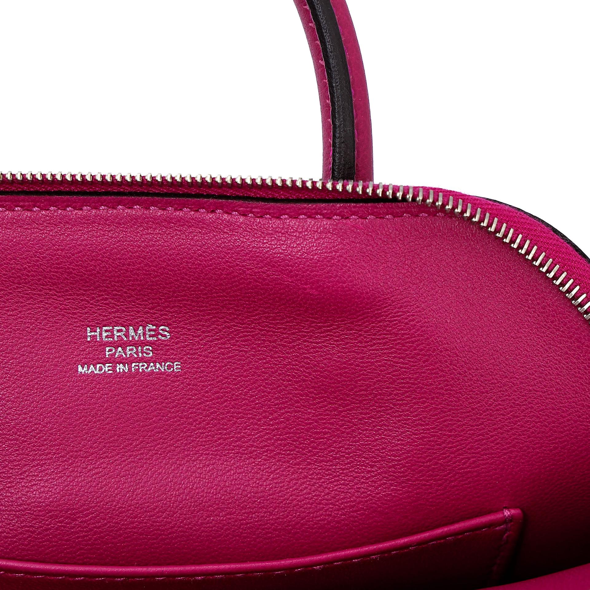 Excellent ( Rank SA ) HERMÈS Mini Bolide 1923 Rose Purple (L3) Evercolor Palladium hardware C (2018) - 11