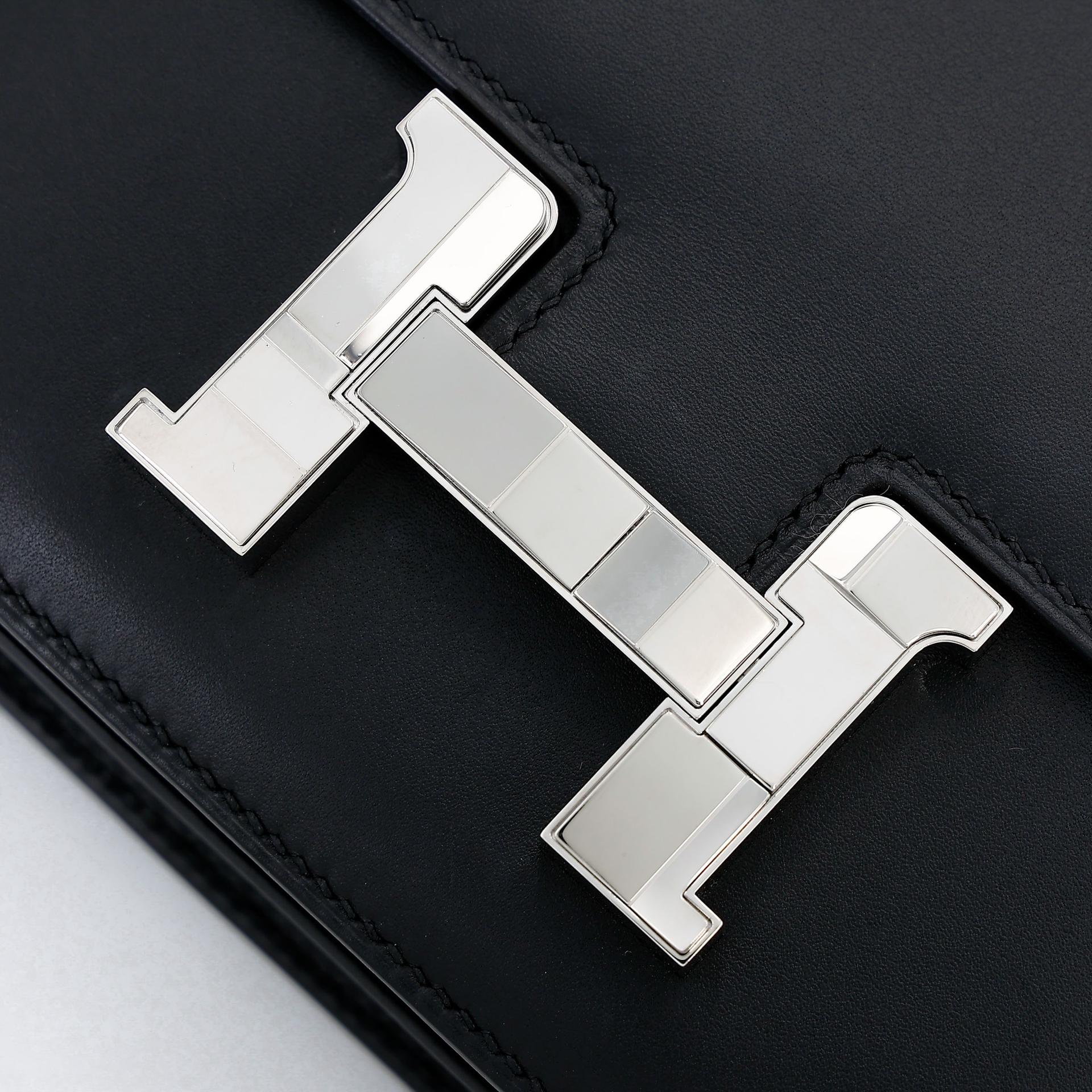 Very Good ( Rank A) HERMÈS Limited Edition Constance Mini Studio Noir (89) Monsieur Palladium hardware Z (2021) - 8