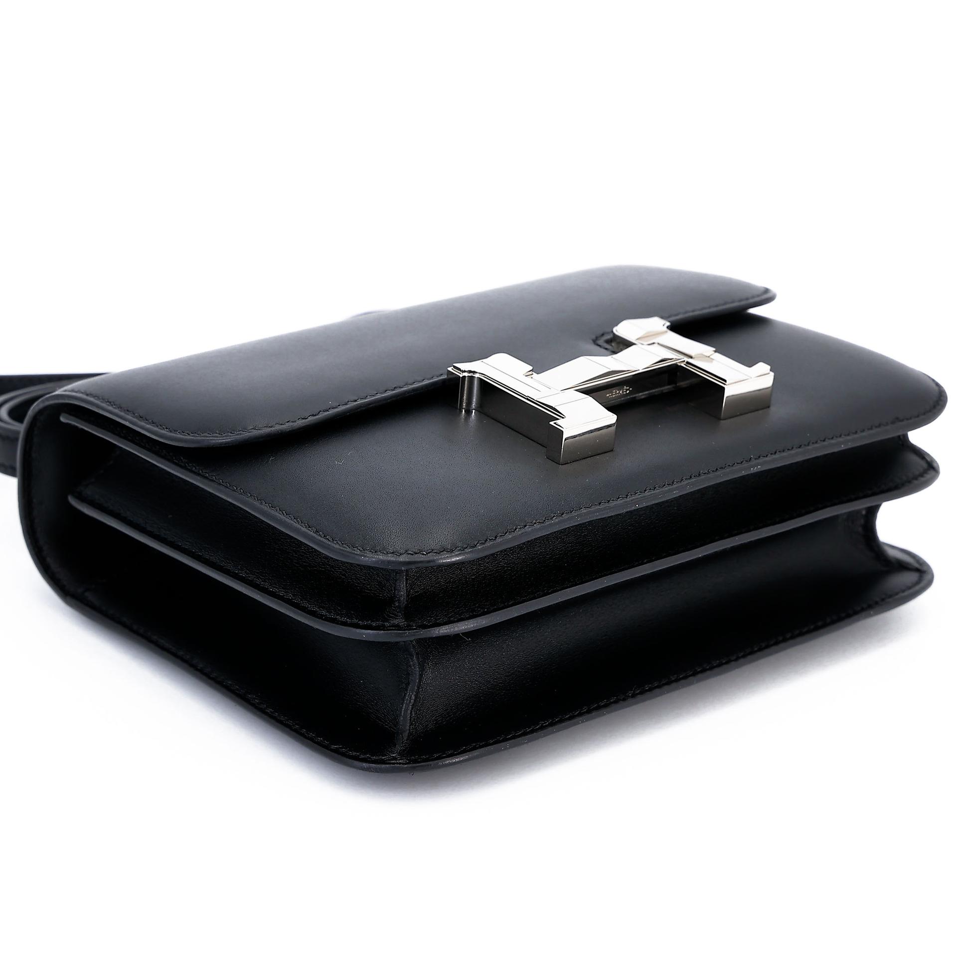 Very Good ( Rank A) HERMÈS Limited Edition Constance Mini Studio Noir (89) Monsieur Palladium hardware Z (2021) - 5
