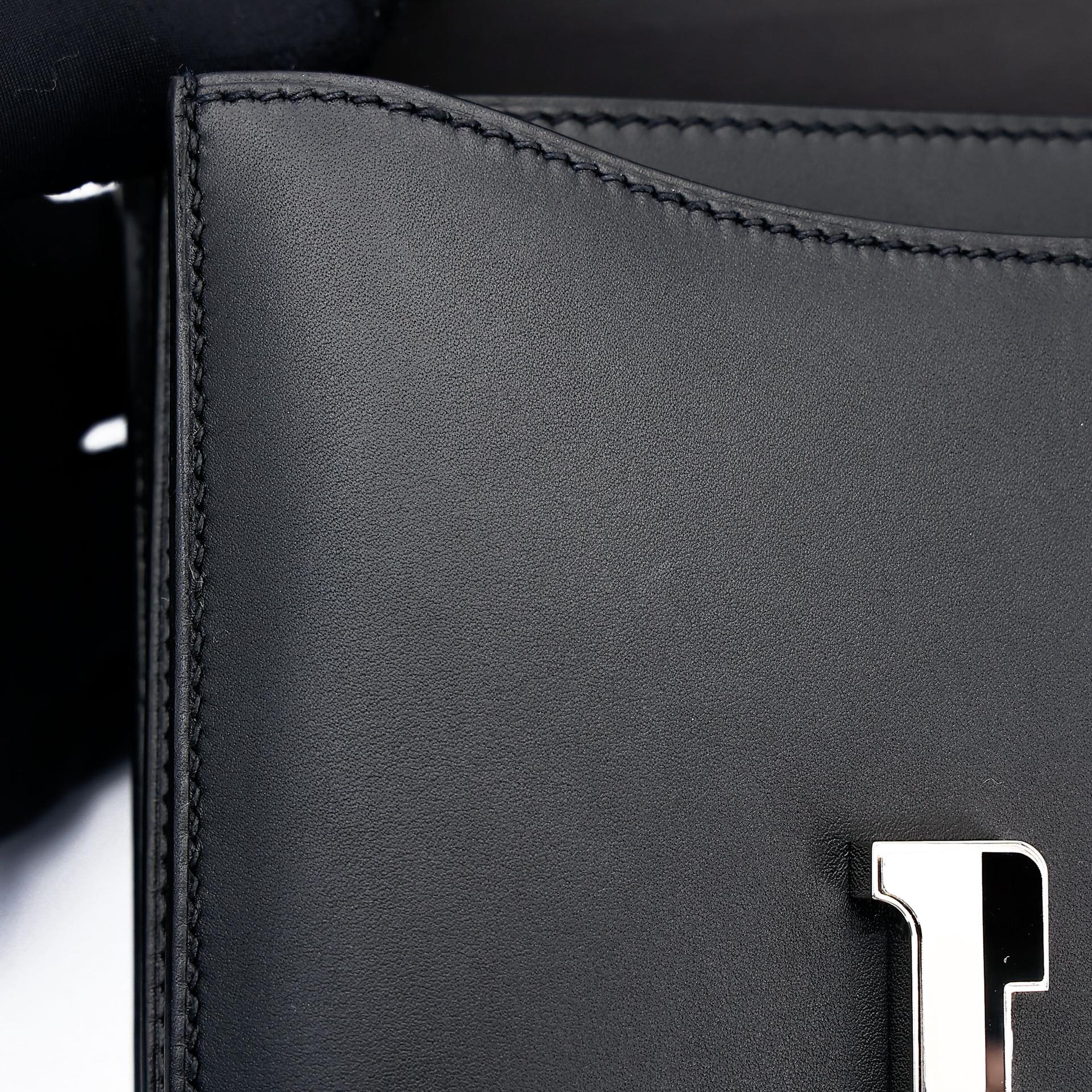 Very Good ( Rank A) HERMÈS Limited Edition Constance Mini Studio Noir (89) Monsieur Palladium hardware Z (2021) - 15