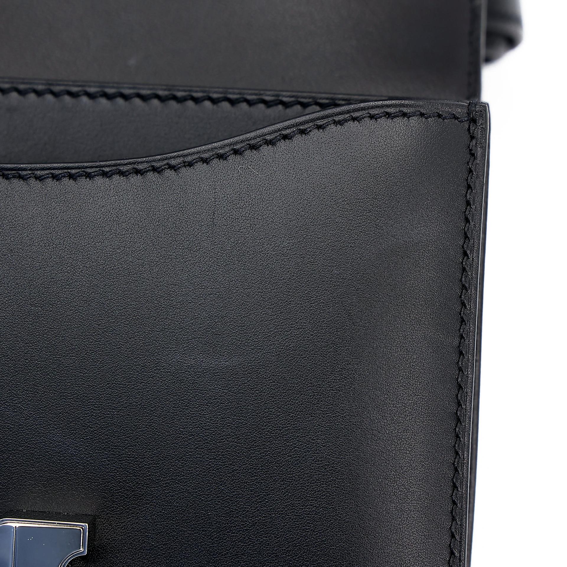 Very Good ( Rank A) HERMÈS Limited Edition Constance Mini Studio Noir (89) Monsieur Palladium hardware Z (2021) - 13