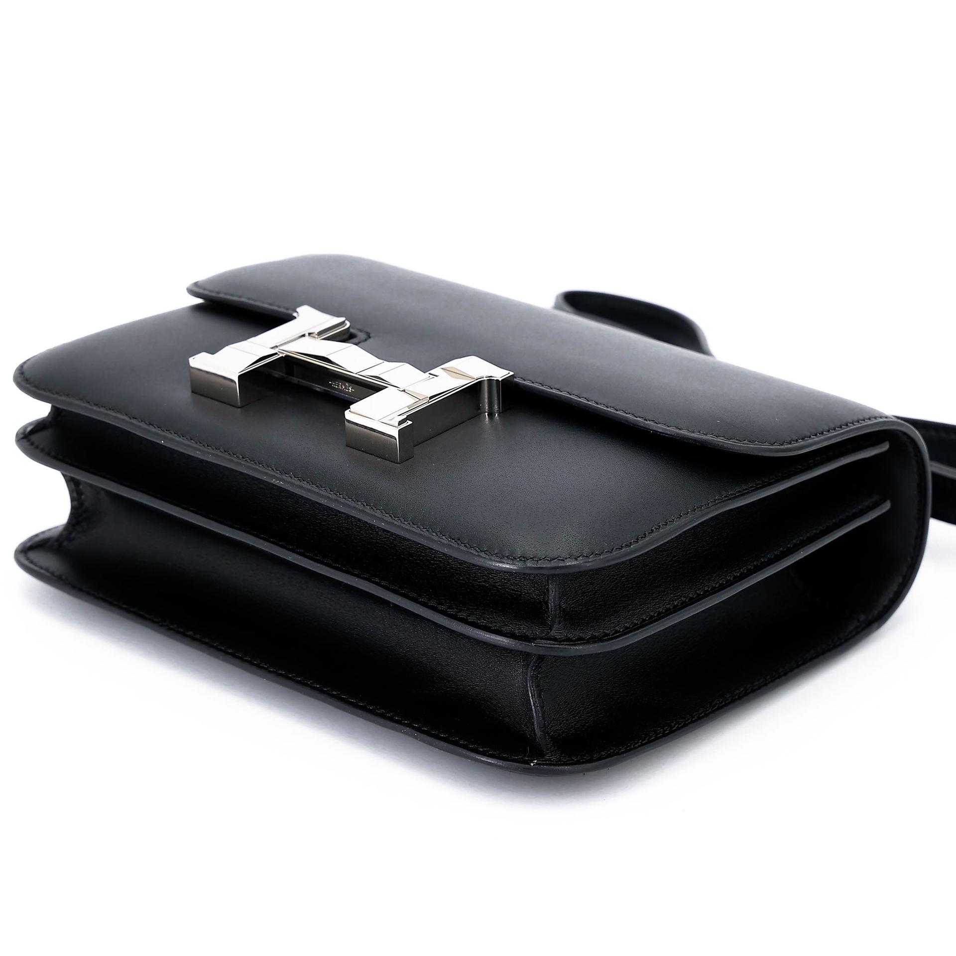 Very Good ( Rank A) HERMÈS Limited Edition Constance Mini Studio Noir (89) Monsieur Palladium hardware Z (2021) - 4