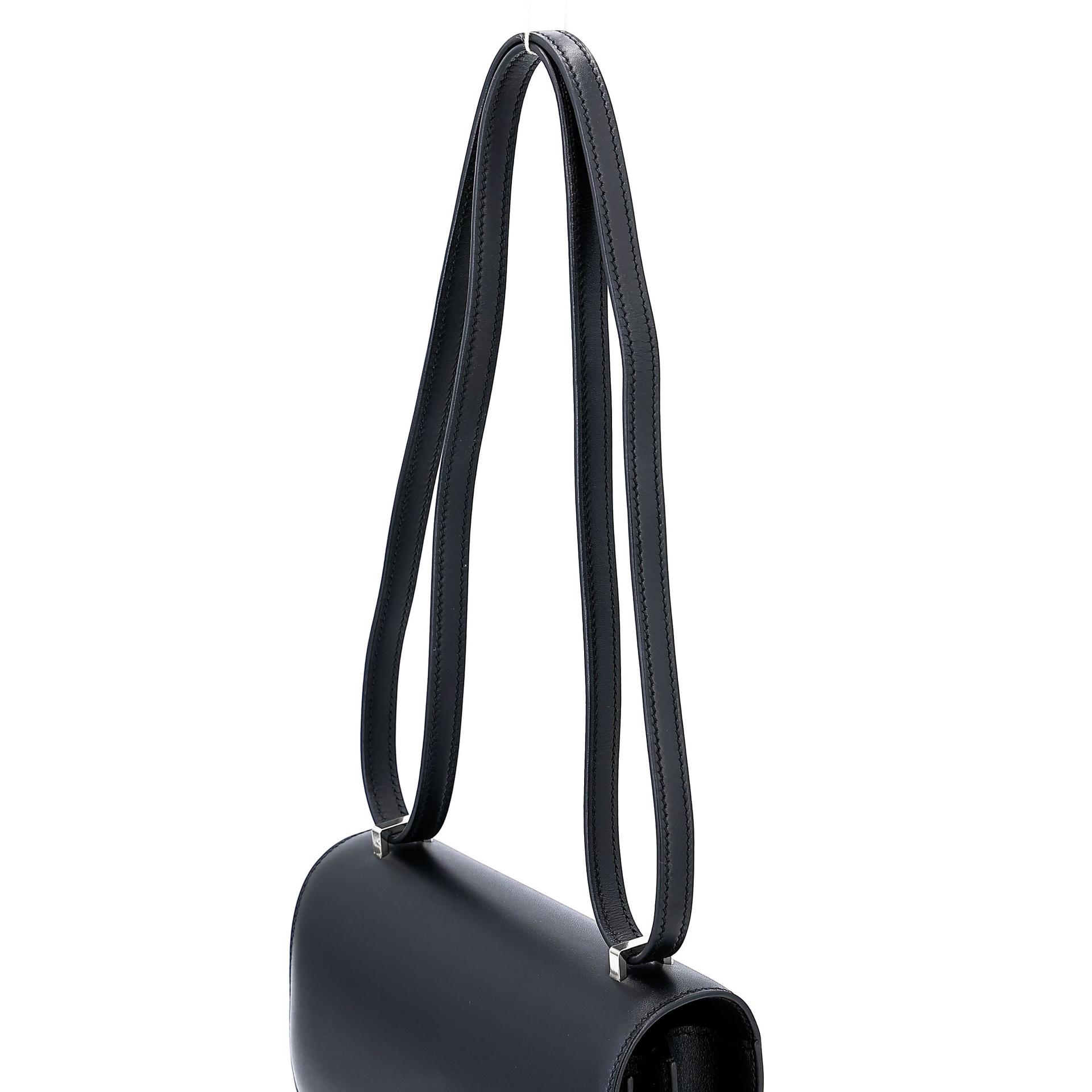Very Good ( Rank A) HERMÈS Limited Edition Constance Mini Studio Noir (89) Monsieur Palladium hardware Z (2021) - 3