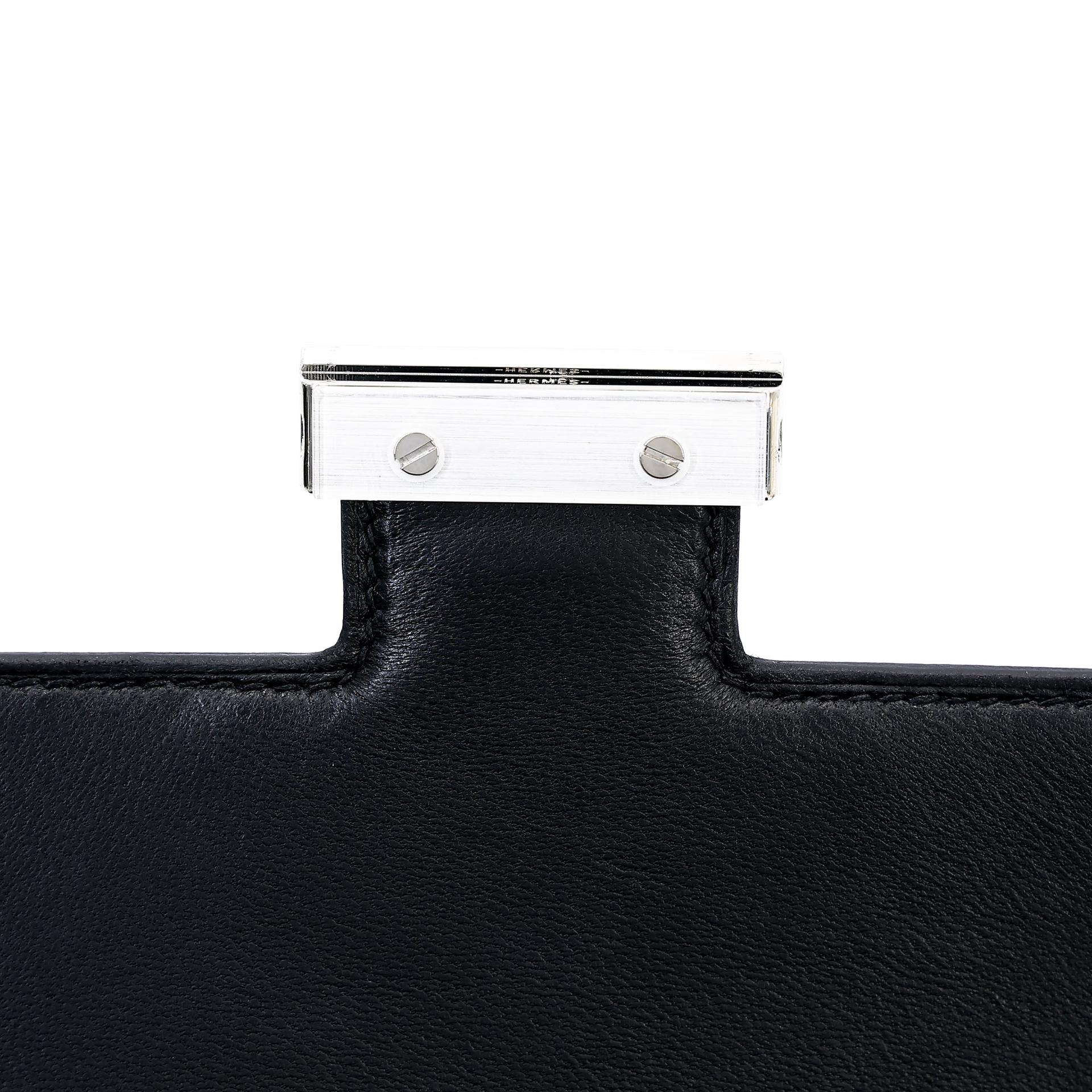 Very Good ( Rank A) HERMÈS Limited Edition Constance Mini Studio Noir (89) Monsieur Palladium hardware Z (2021) - 10