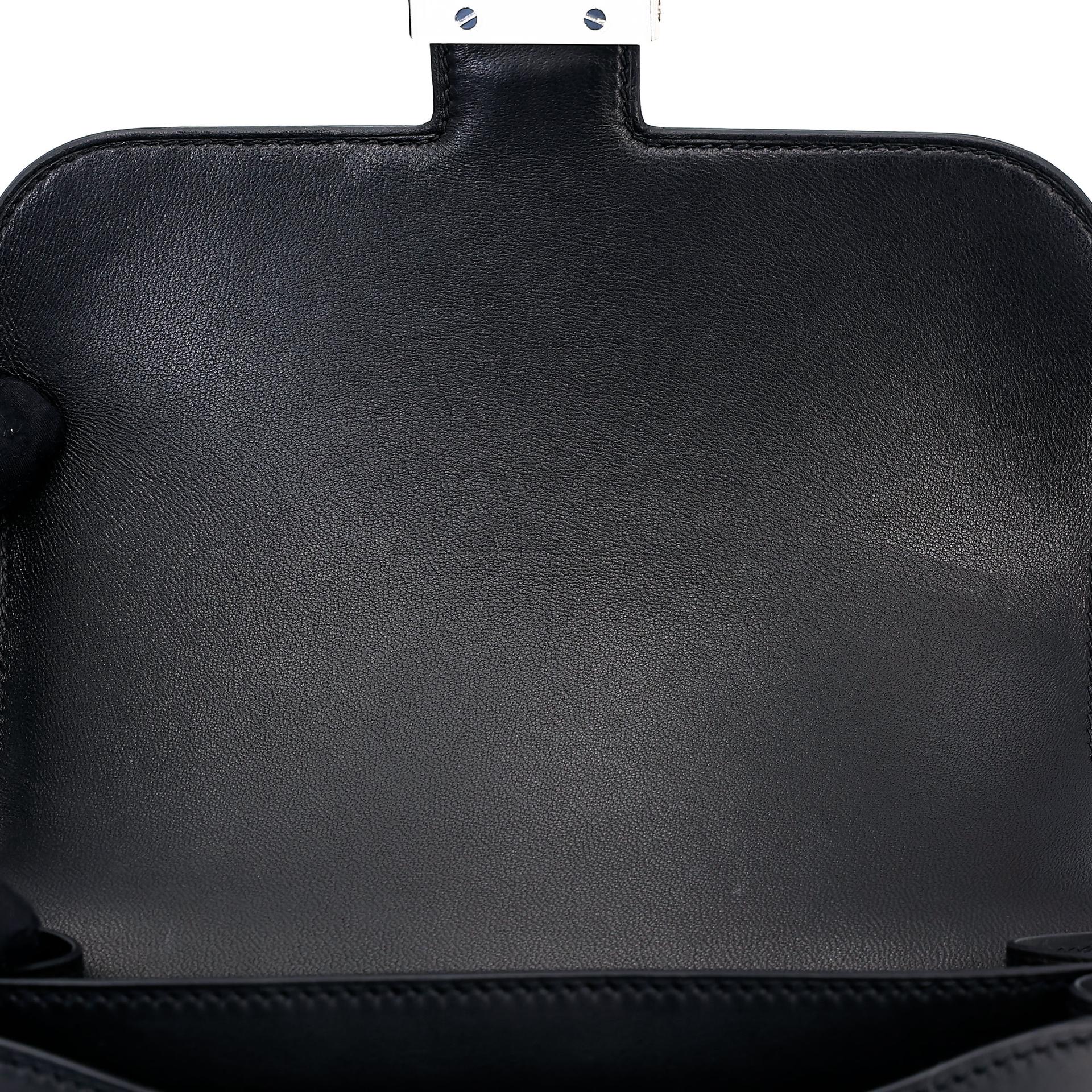 Very Good ( Rank A) HERMÈS Limited Edition Constance Mini Studio Noir (89) Monsieur Palladium hardware Z (2021) - 17