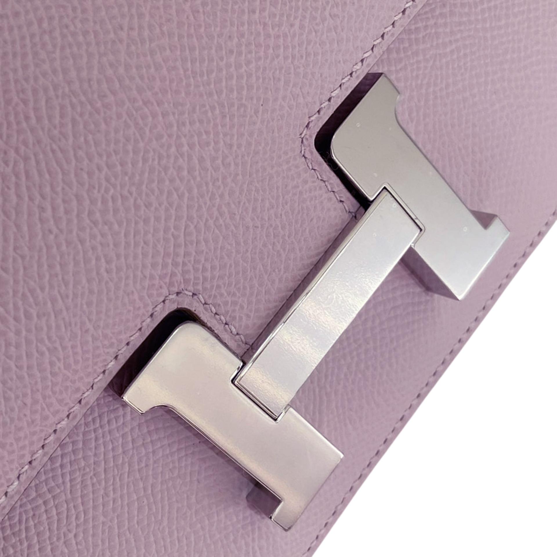 Brand New ( Rank N ) HERMÈS Constance Elan Mauve Pale (09) Epsom Palladium hardware K (2025) - 3